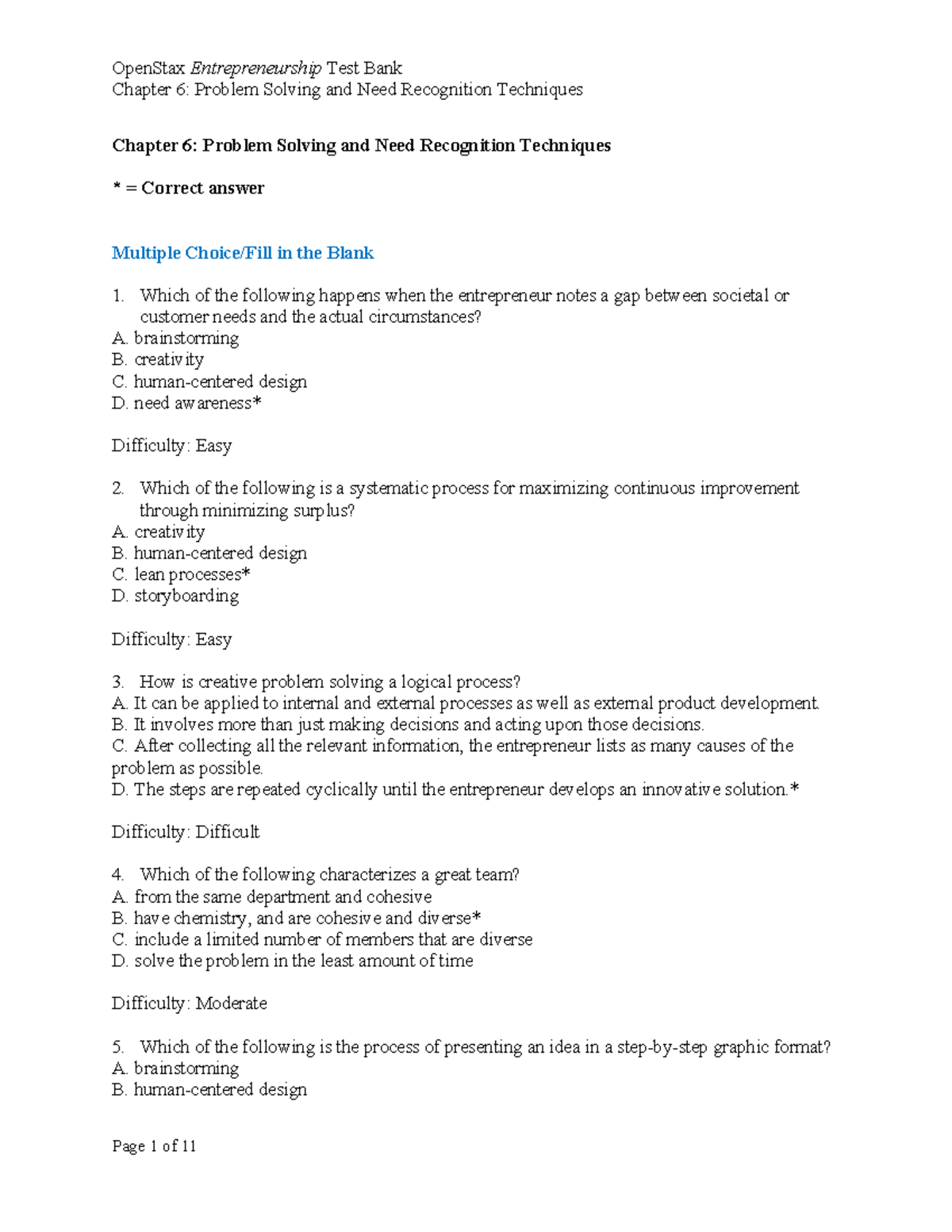 OSX Eship TB Ch06: Problem Solving & Need Recognition Techniques - Studocu