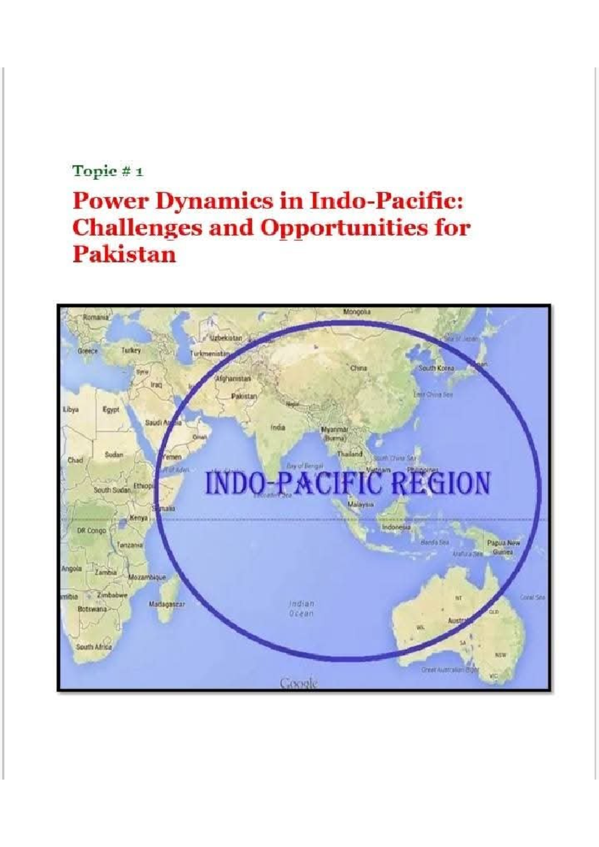 Power Dynamics and Strategic Rivalries in the Indo-Pacific Region: A ...