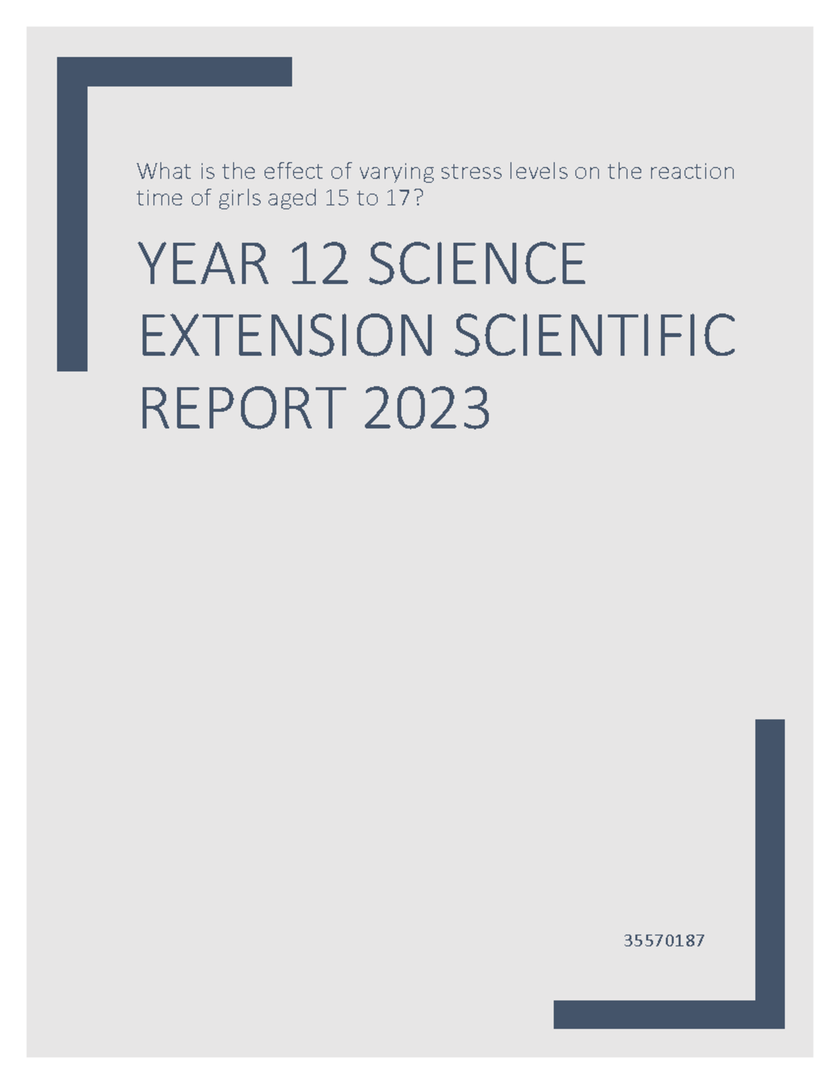 YEAR 12 SCIENCE - Extension Research Report on Stress and Reaction Time ...