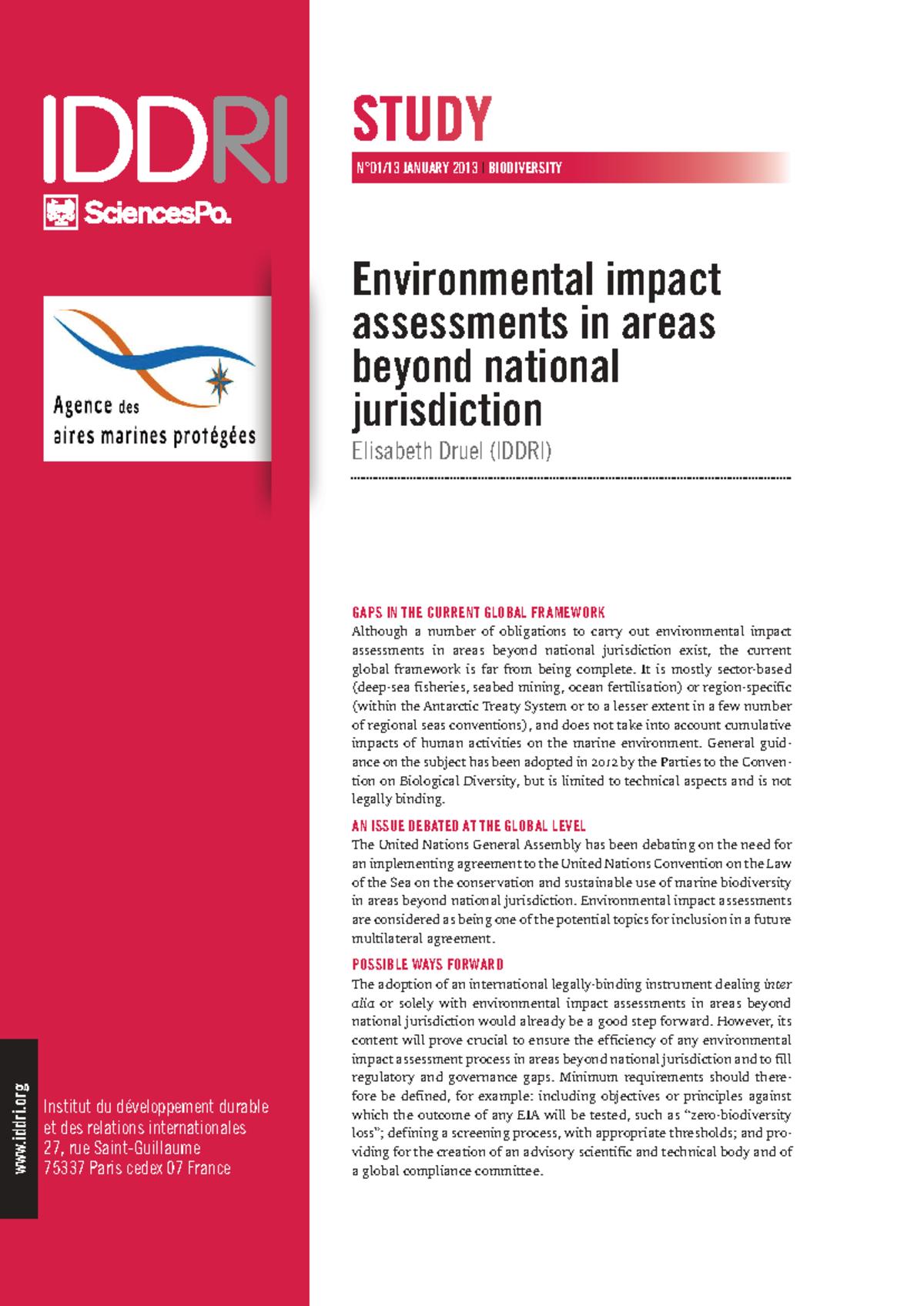Ilots Druel - Notes - Institut du développement durable et des ...