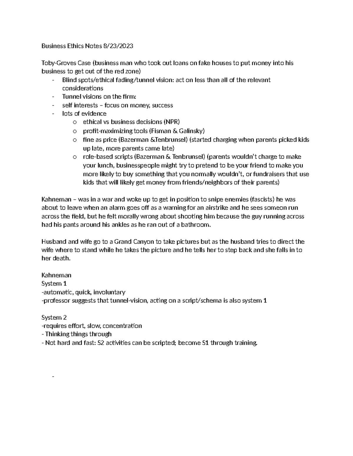 Business Ethics Notes: Case Study on Moral Decision-Making - Studocu