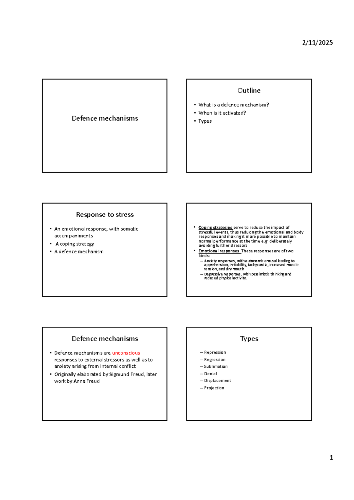 Defence mechanisms - System works - 2/11/ 1 Defence mechanisms Outline ...