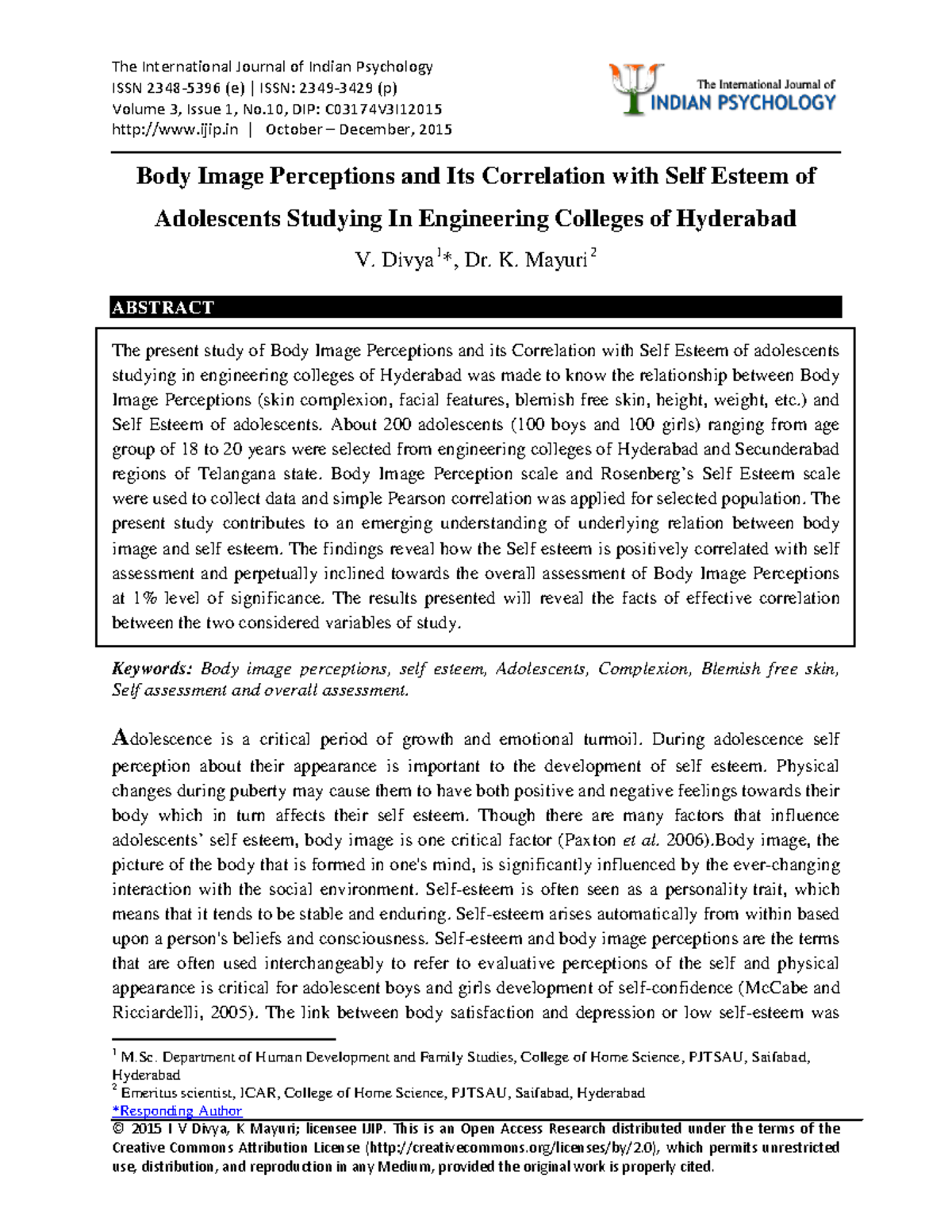 C03174 V3I12015 - Body Image & Self Esteem Correlation in Adolescents ...