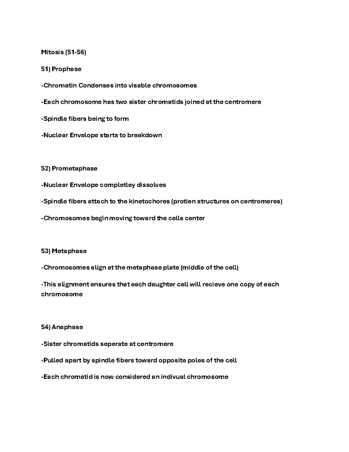 Cell Division Processes: Mitosis and Meiosis Notes (Biology 101 ...