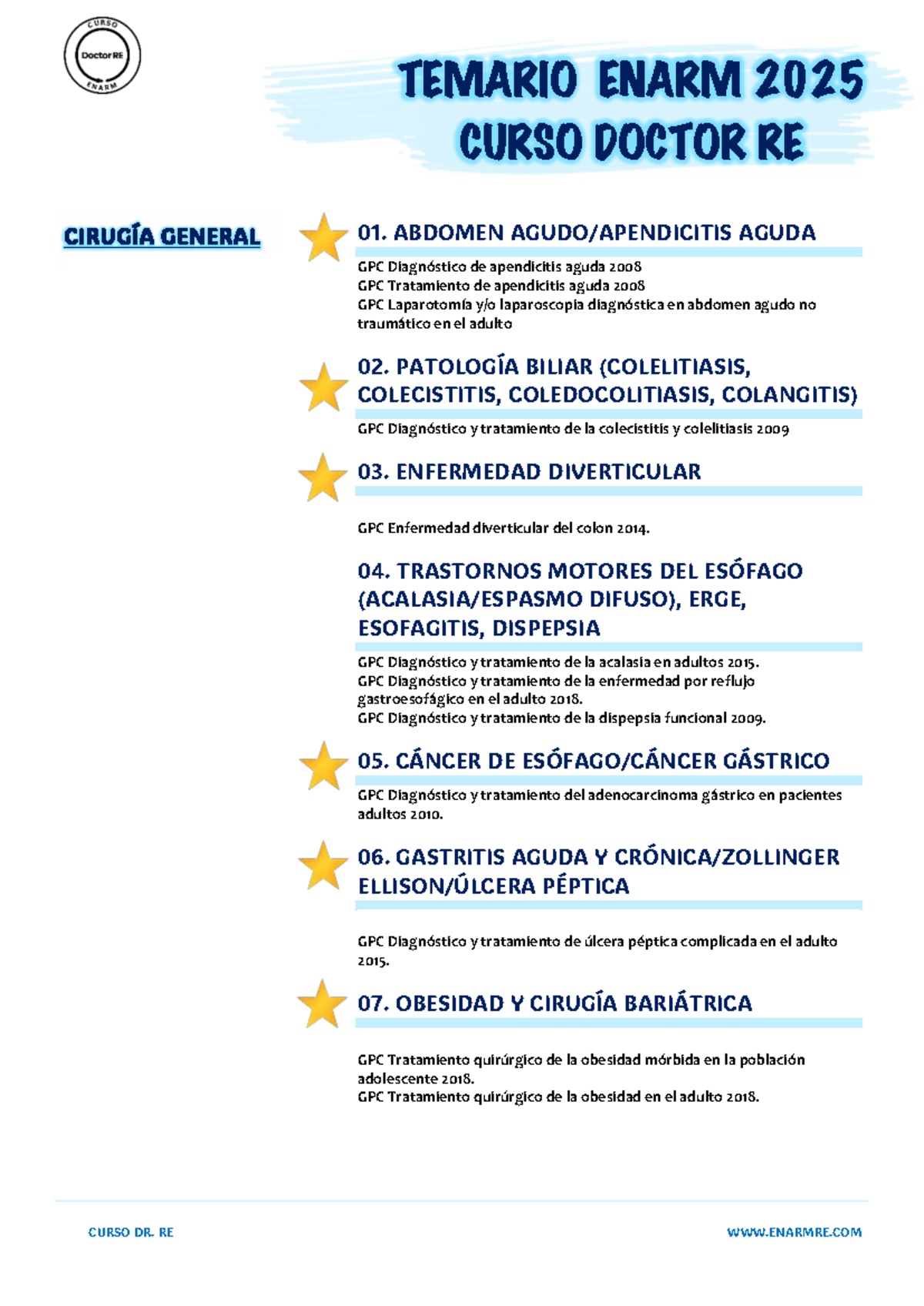 Temario Completo para ENARM 2025: Actualización y Guías Clínicas - Document Preview