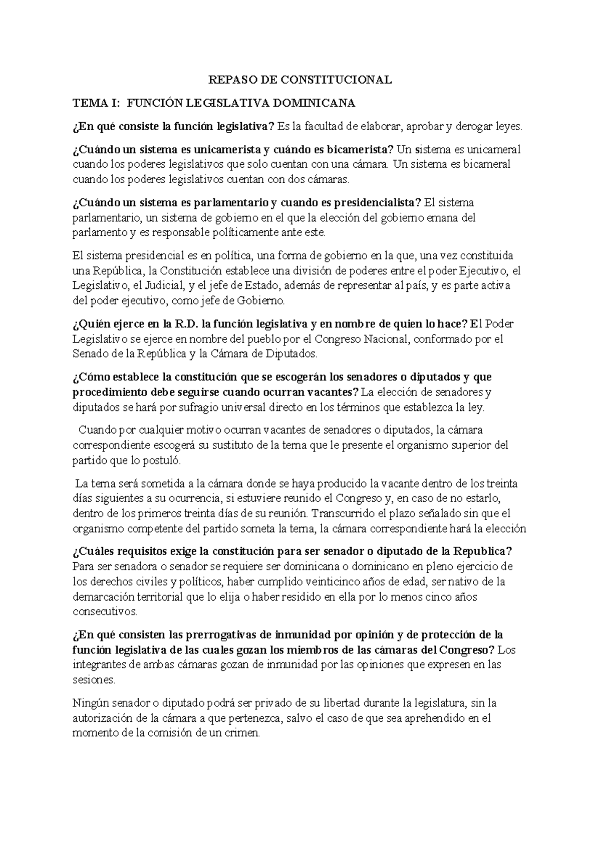 Repaso para el Examen de Derecho Constitucional (DE) - Studocu