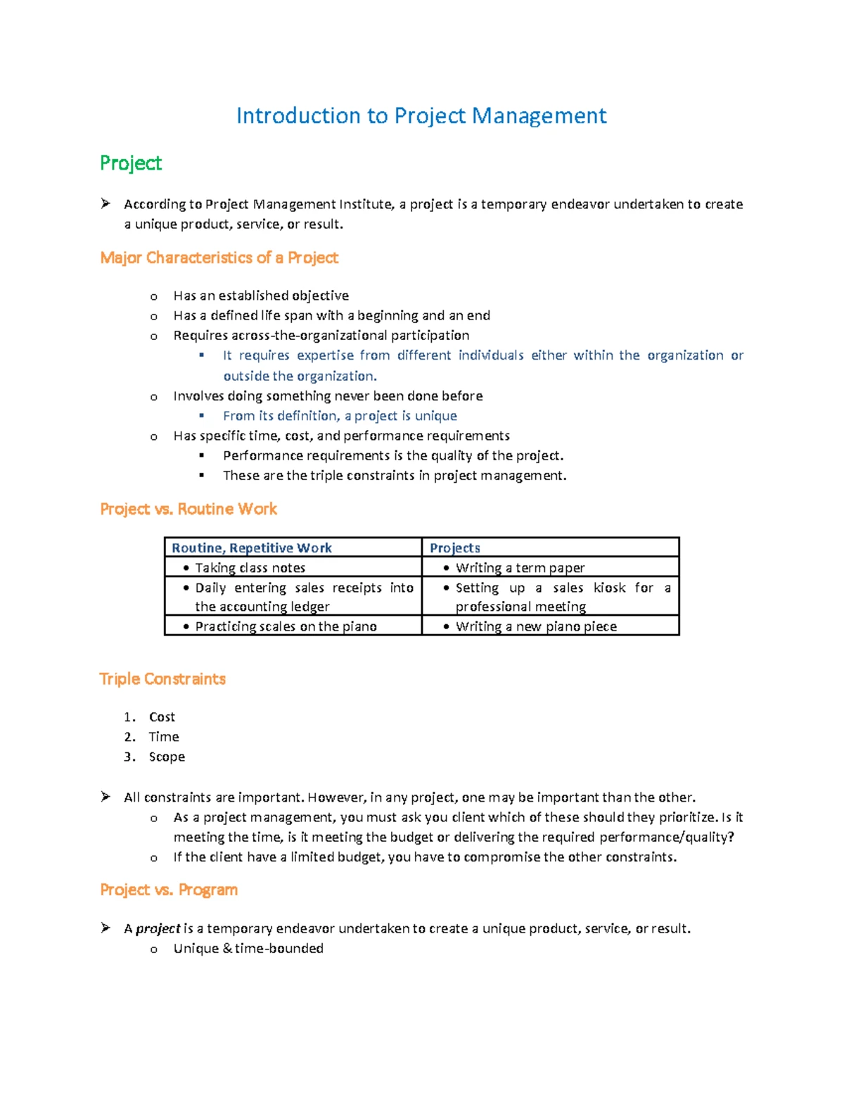 CHAP 1 2 Projman - Chapter 1 and 2 of Project Management Final Paper ...