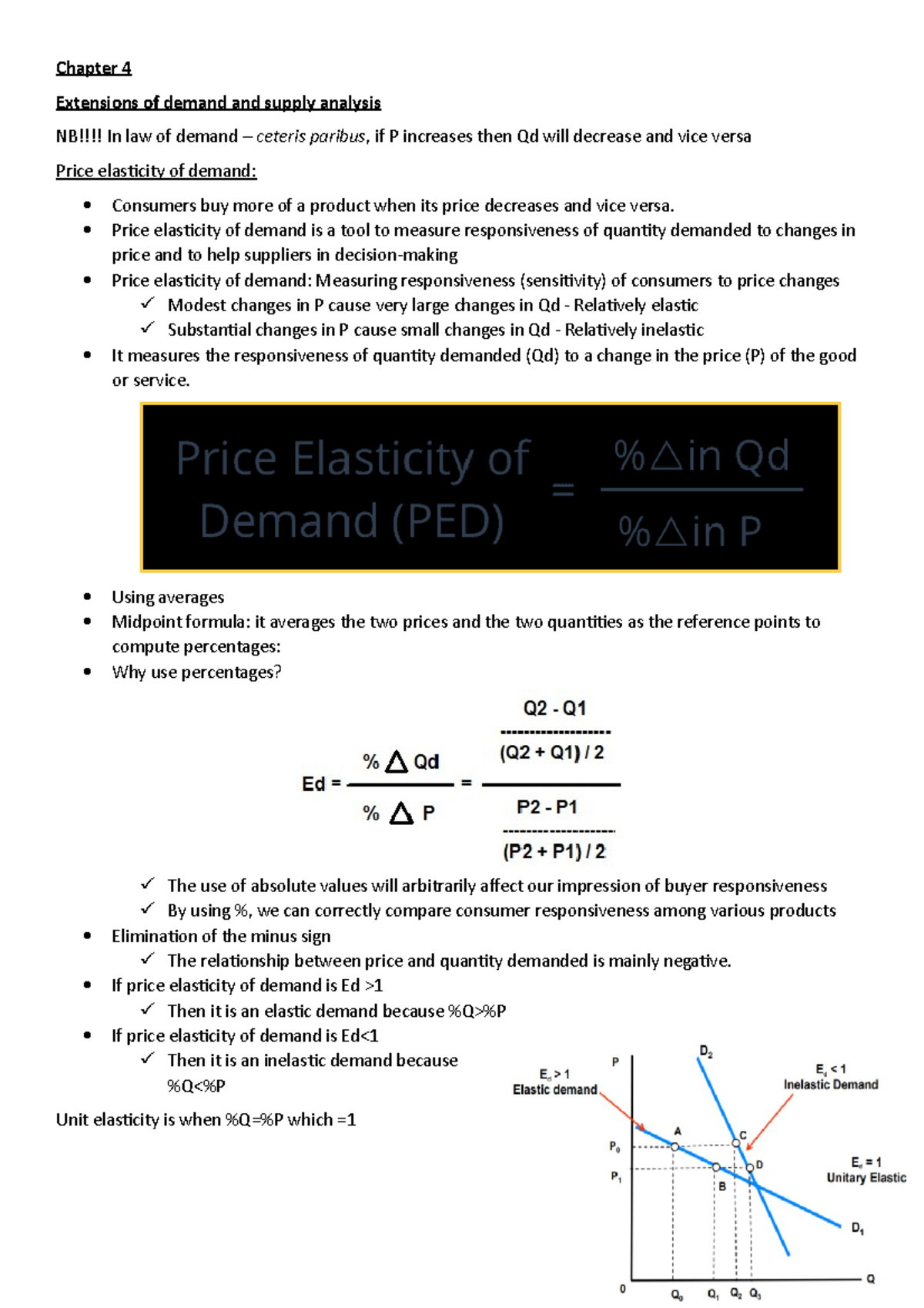 Chapter 4 - Demand & Supply Analysis Notes (Econ 101) - Studocu