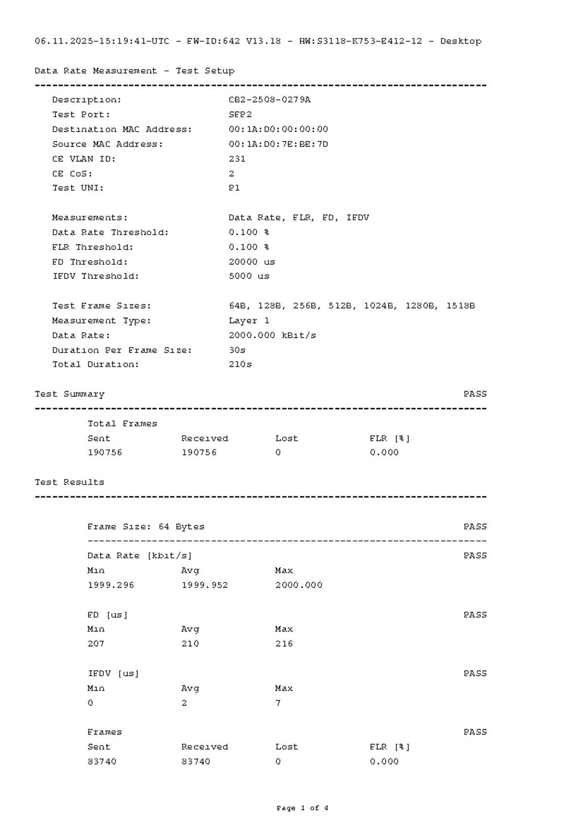 CB2 2508 0279A PBA RFC: V13.18 Data Rate Measurement Test - Studocu
