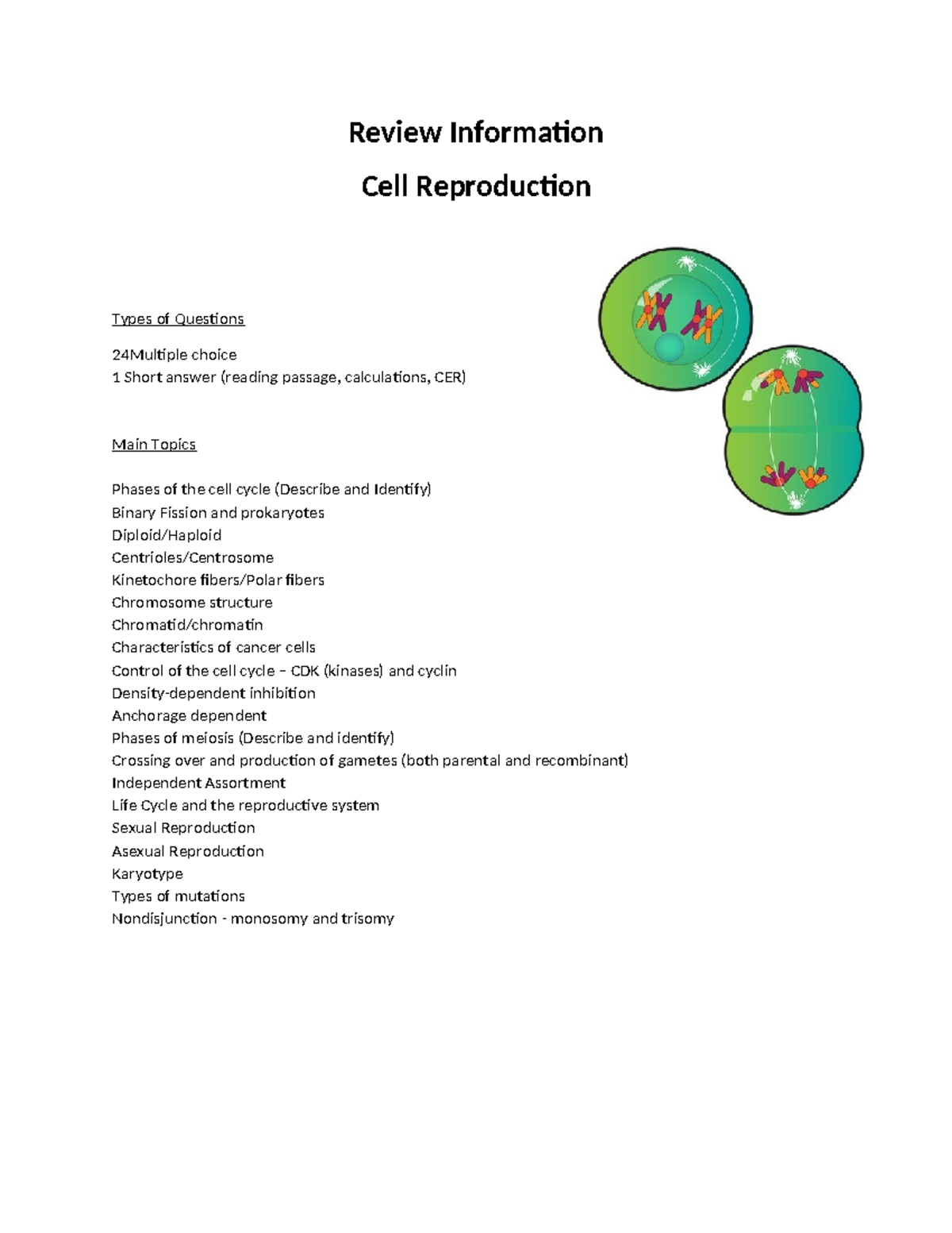 Cell Reproduction Test Info 2026 - Review Information Cell Reproduction ...
