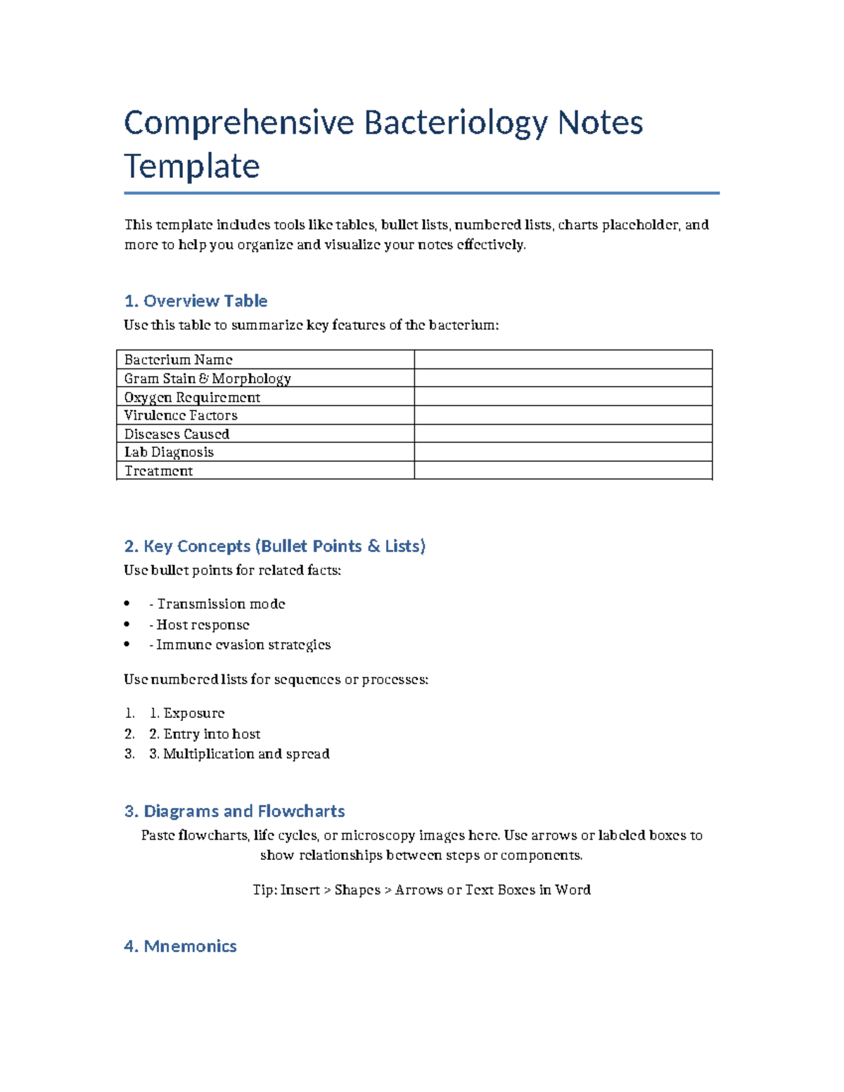 Comprehensive Bacteriology Notes Template - Comprehensive Bacteriology ...