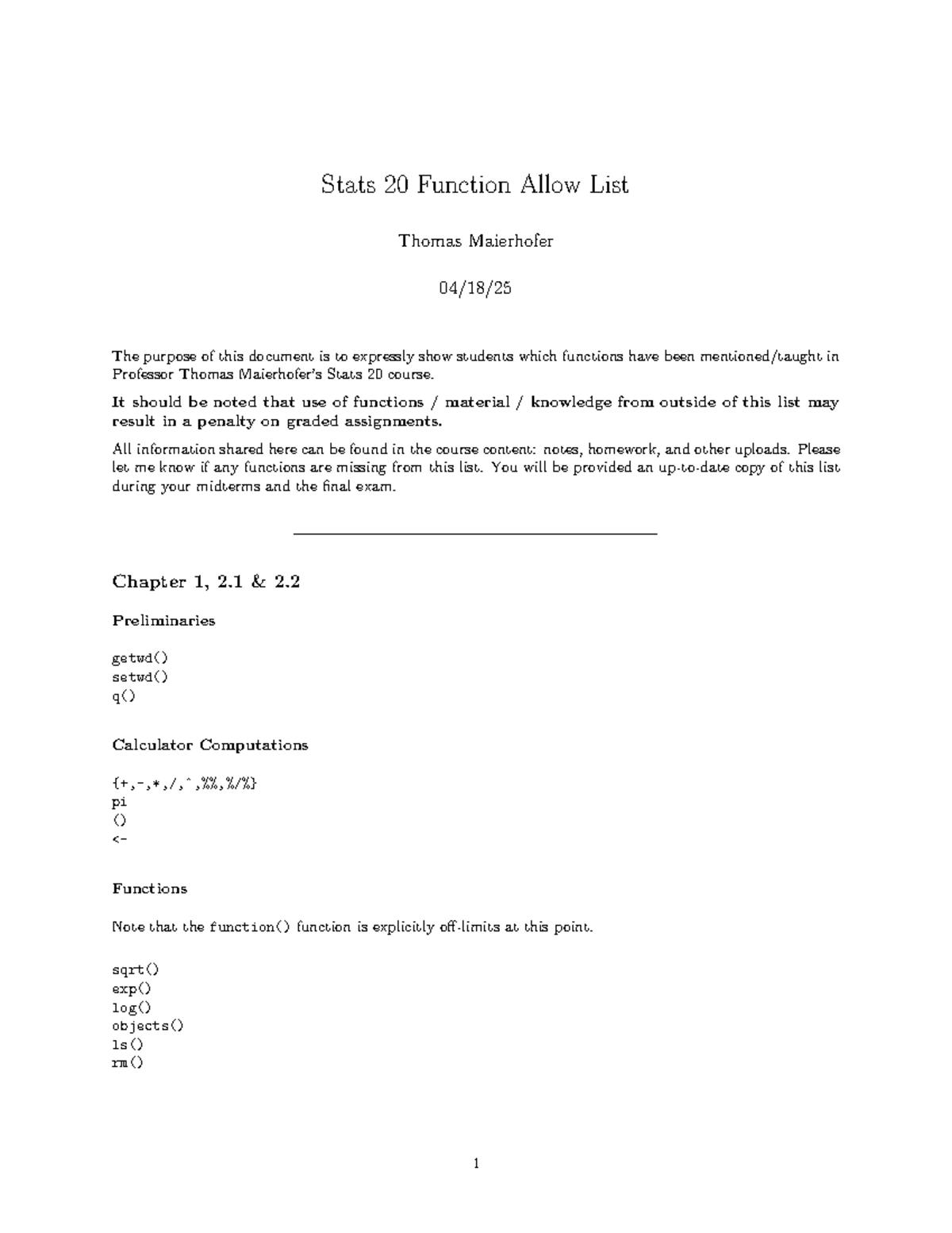 Stats 20 Function Allow List by Thomas Maierhofer for MT1 - Studocu
