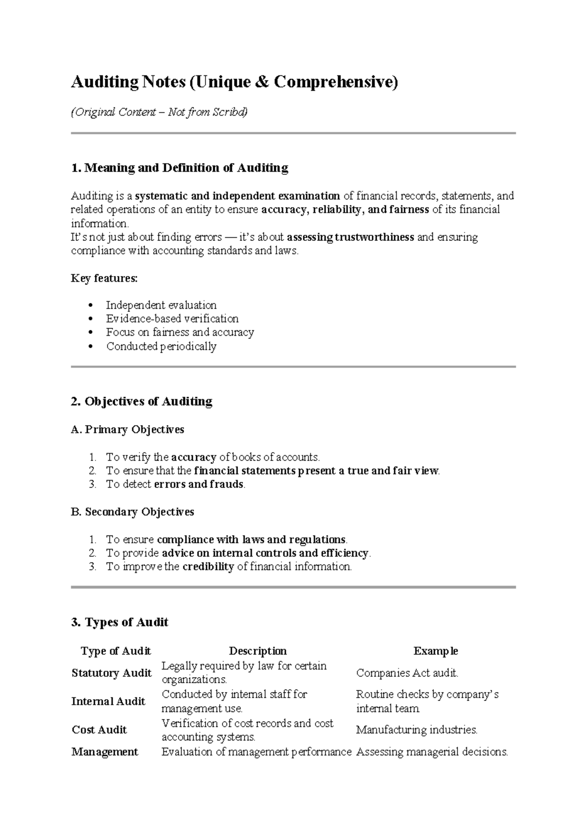 Auditing Notes (Comprehensive Guide) for All Exams - Studocu
