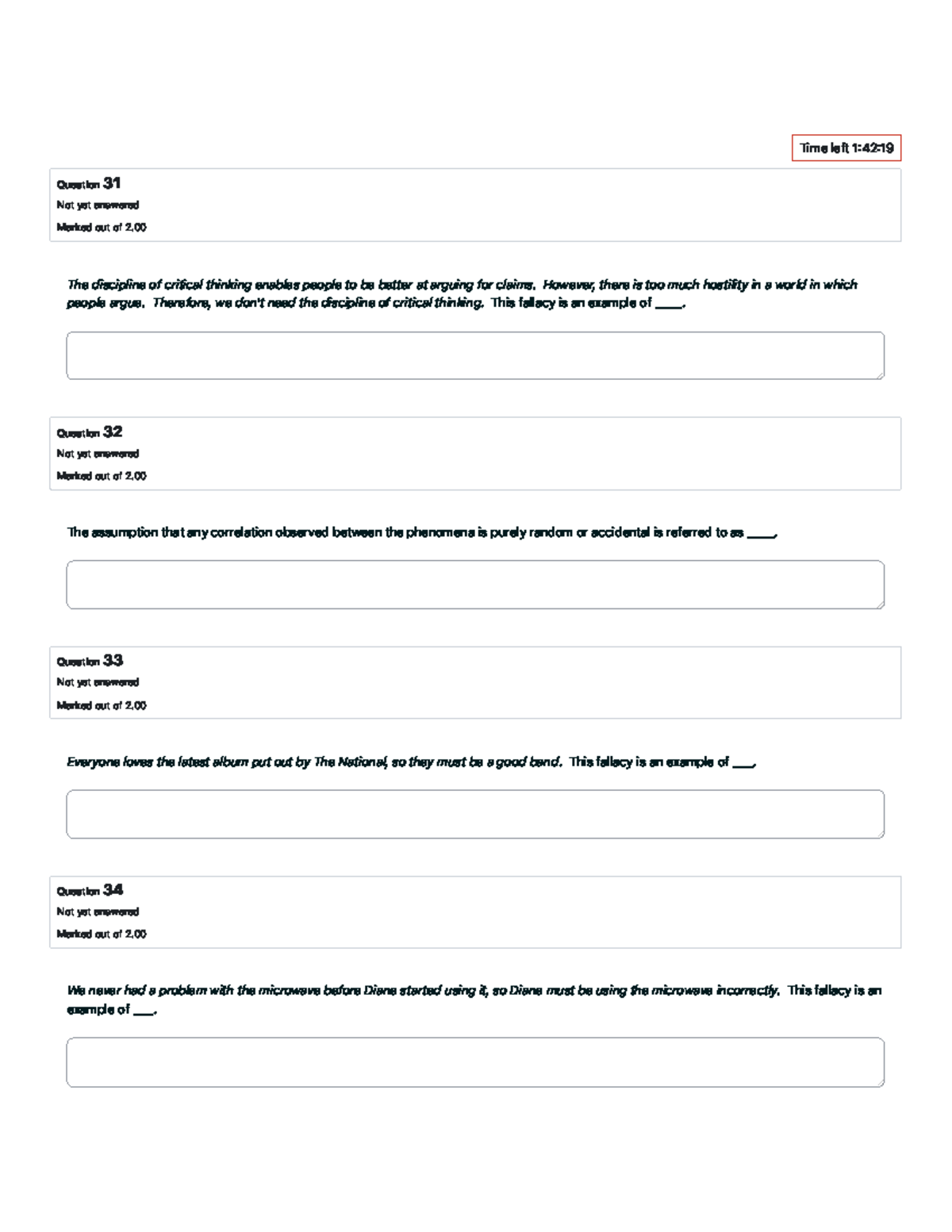 Quiz 2: Critical Thinking Fallacies - Concordia - Studocu