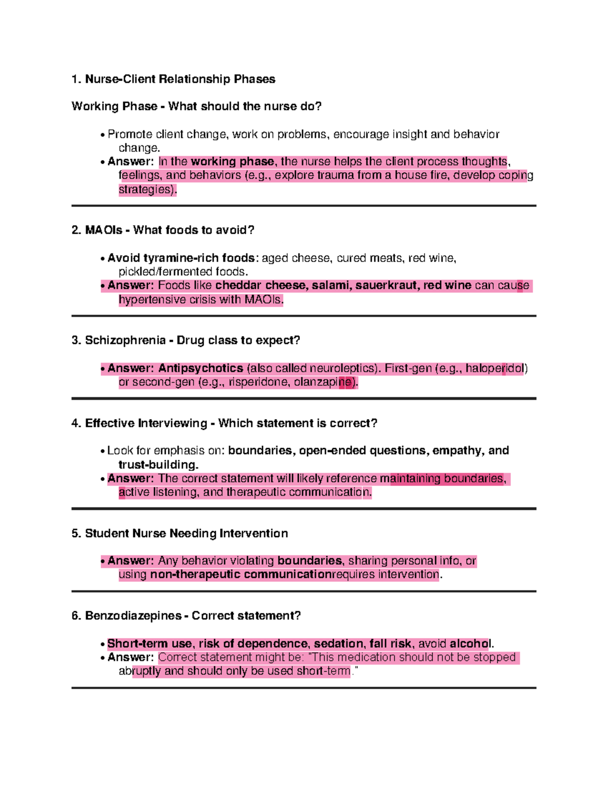 Mental Health 1: Key Concepts and Nursing Interventions - Studocu