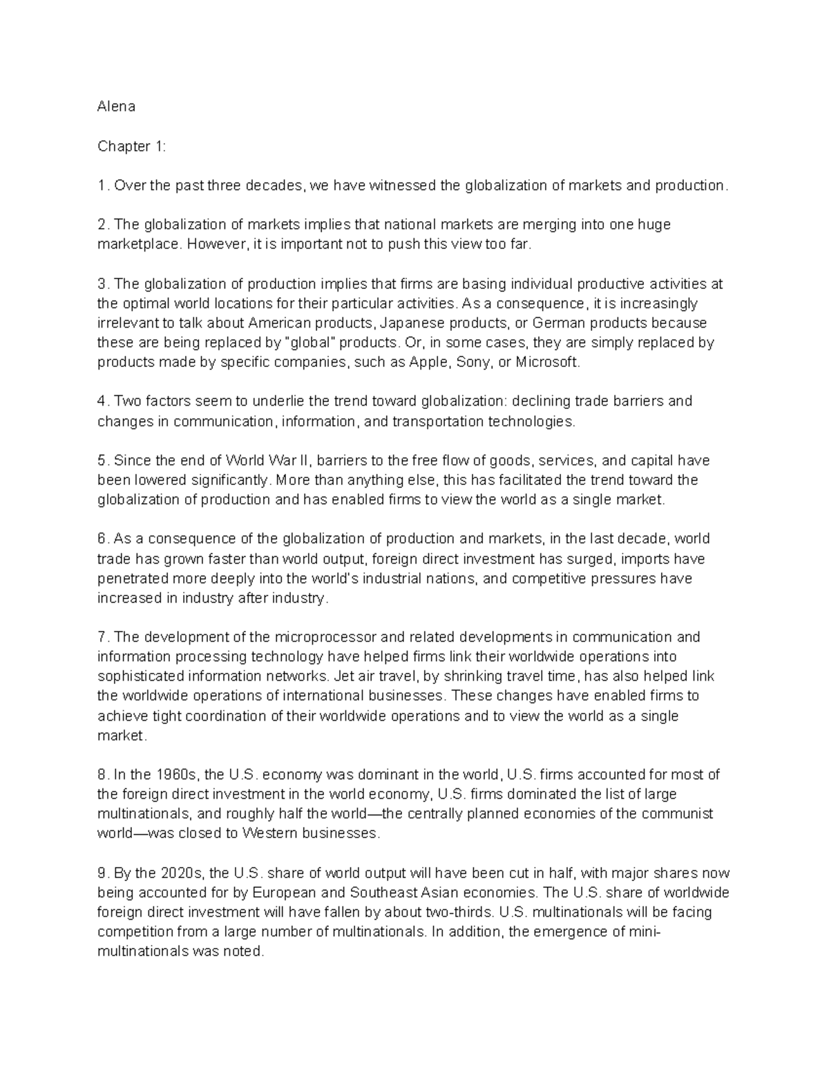 International Business Summary: Key Concepts and Theories - Studocu