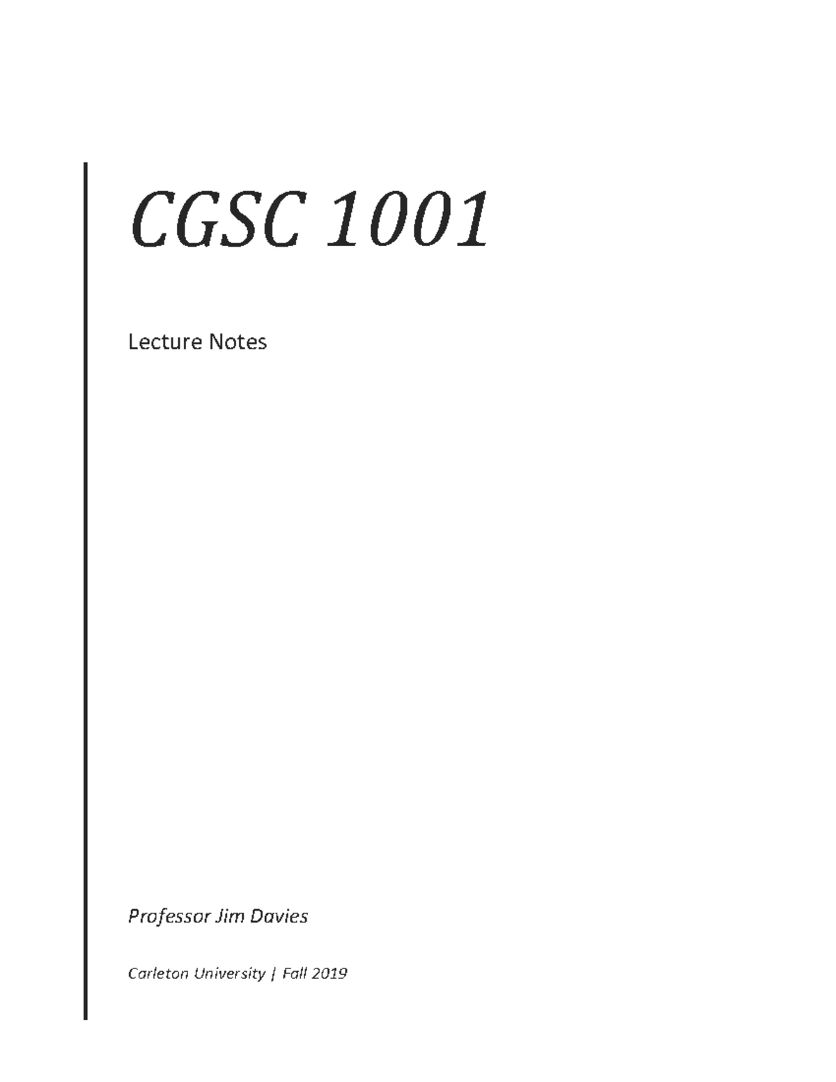 Winter 2024 CGSC1001 Syllabus: Mysteries of the Mind Overview - Studocu