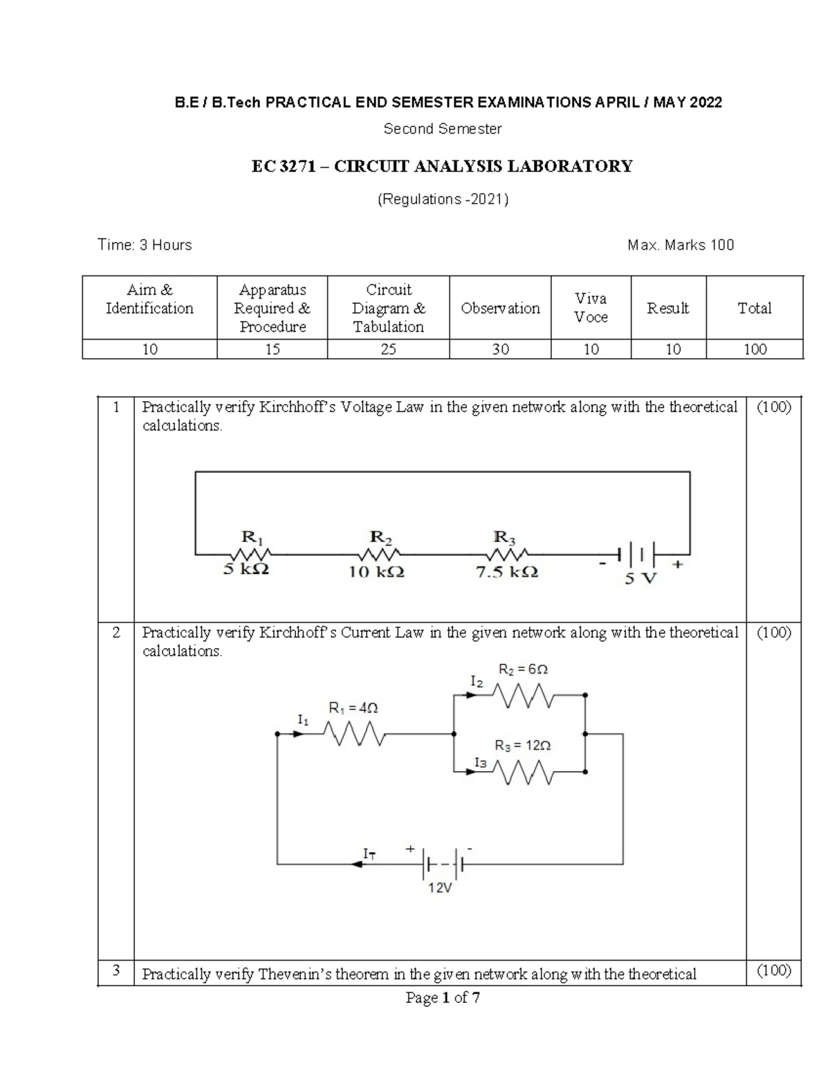 EC3251 Circuit Analysis Syllabus: Key Concepts & Learning Outcomes ...