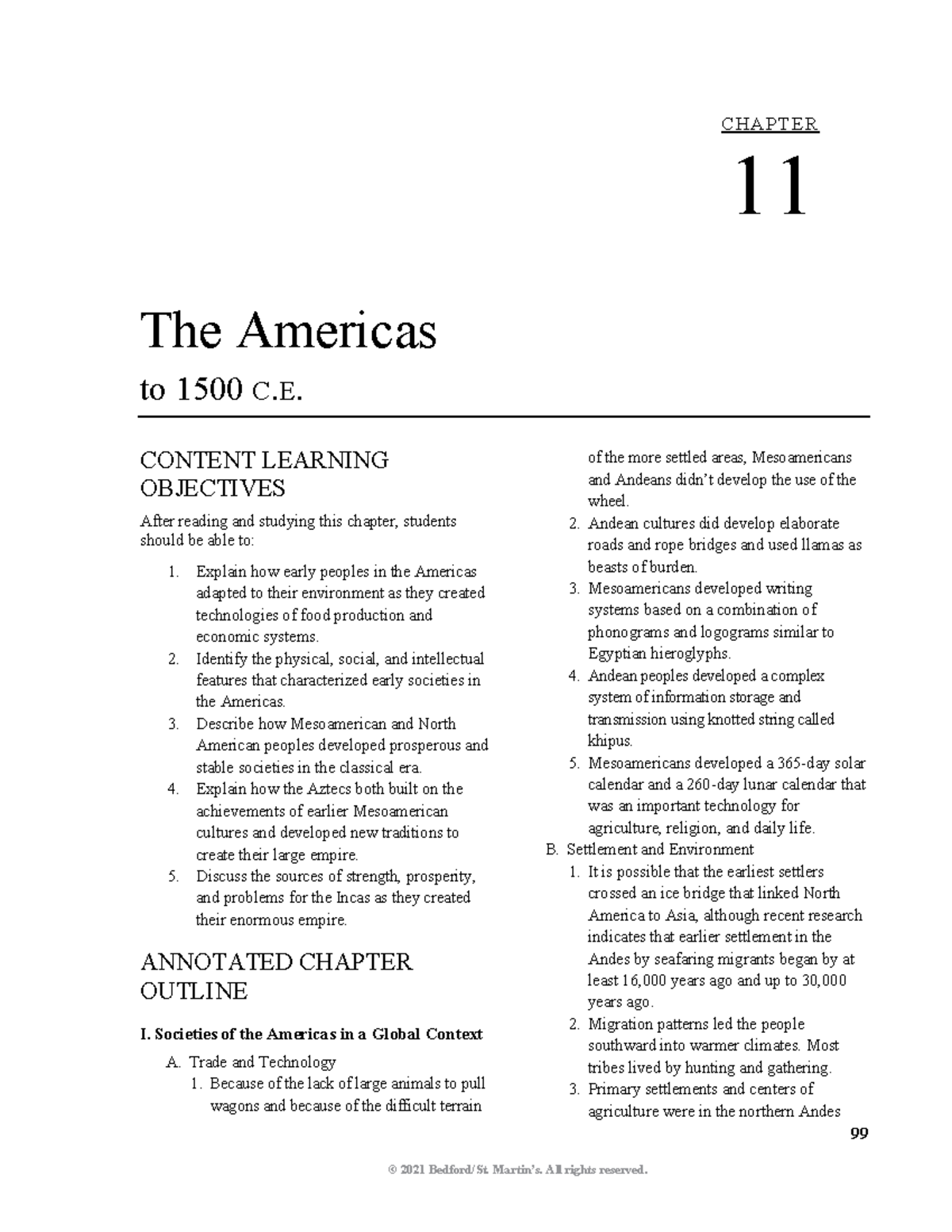 Chapter 11: The Americas to 1500 C.E. - Studocu
