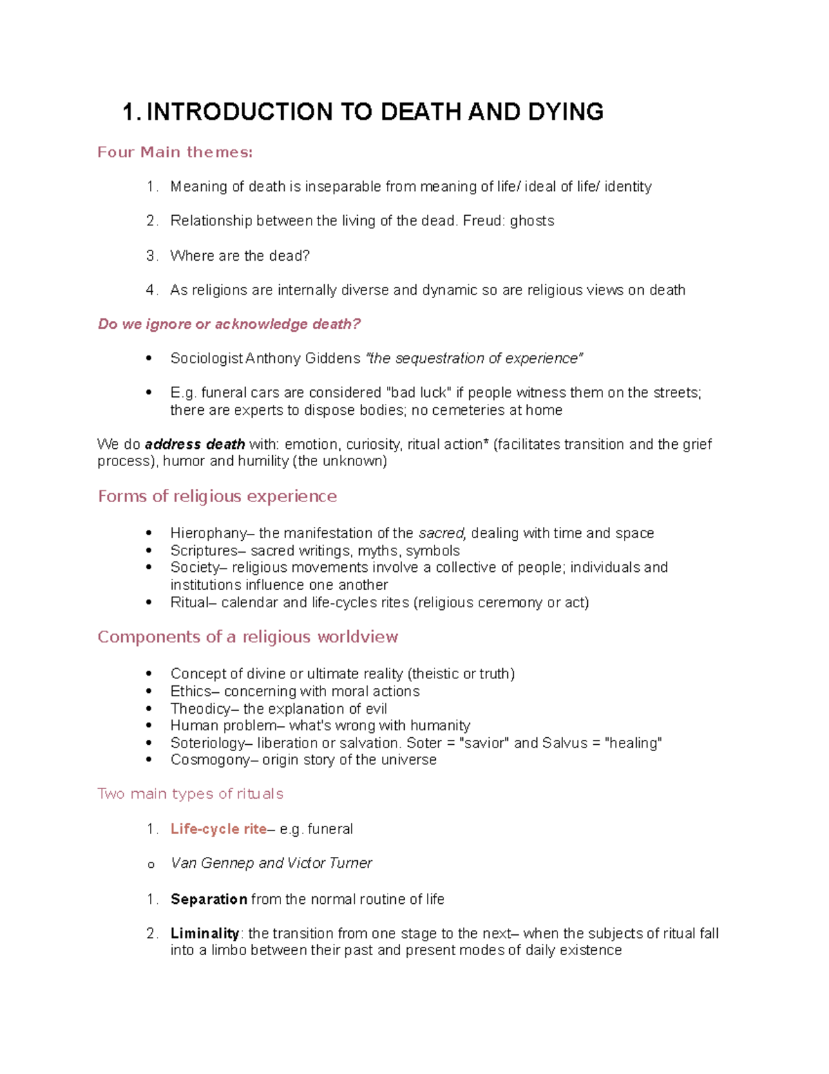 REL323 Notes 1- Intro to death and Dying; Mesapotamia and Greece - 1 ...