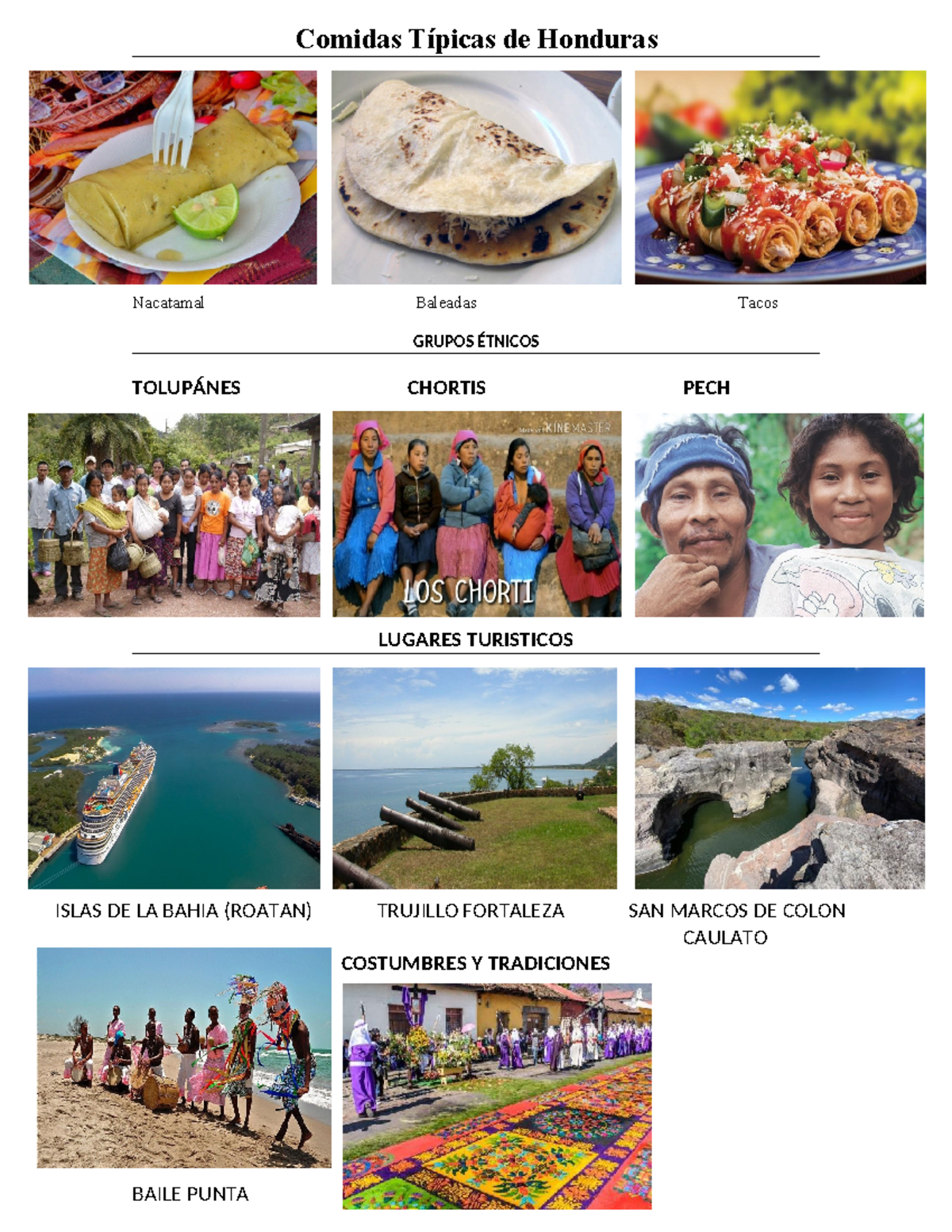 Comidas Típicas y Culturas de Honduras: Étnicos y Tradiciones - Studocu