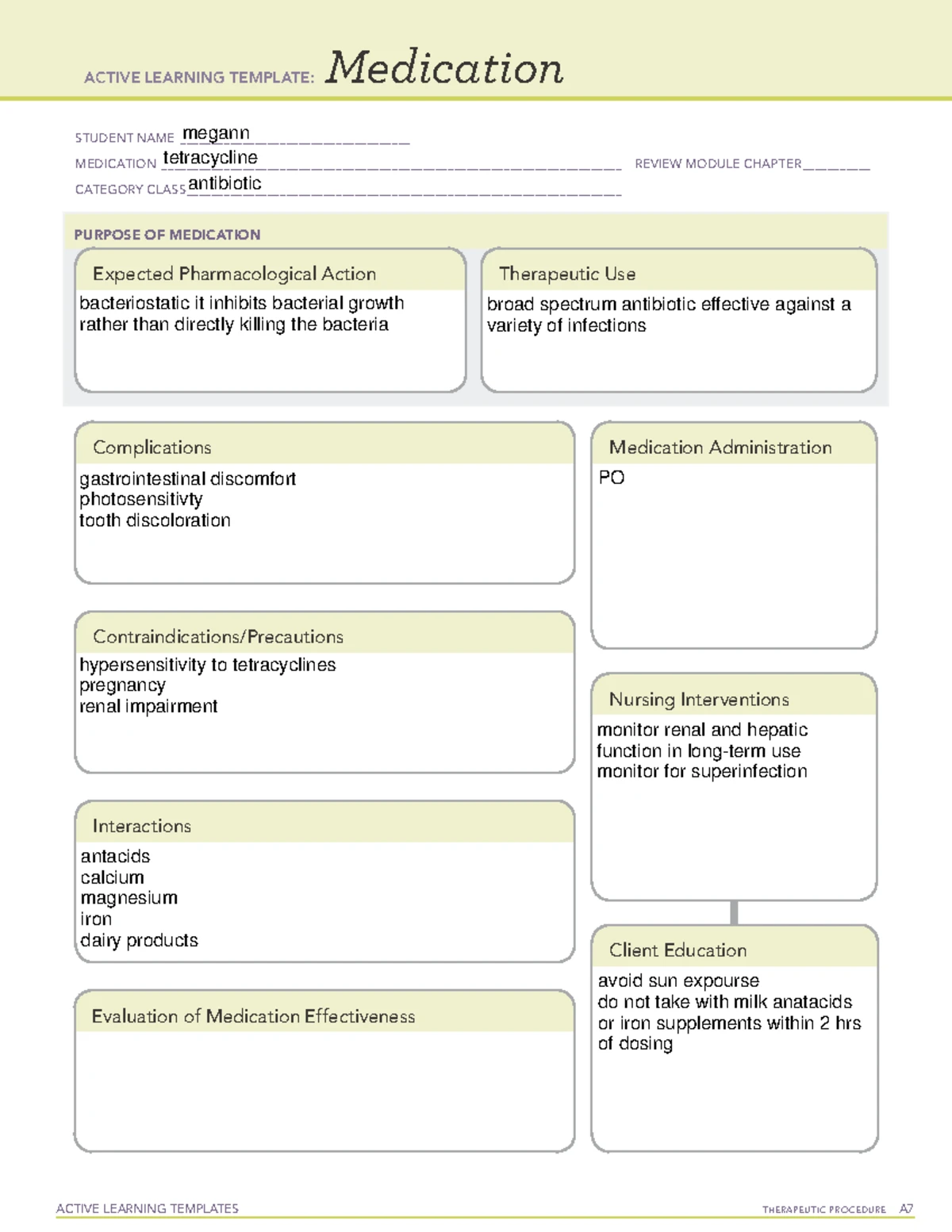 ACTIVE LEARNING TEMPLATE: Doxazosin Medication Review Module - Studocu