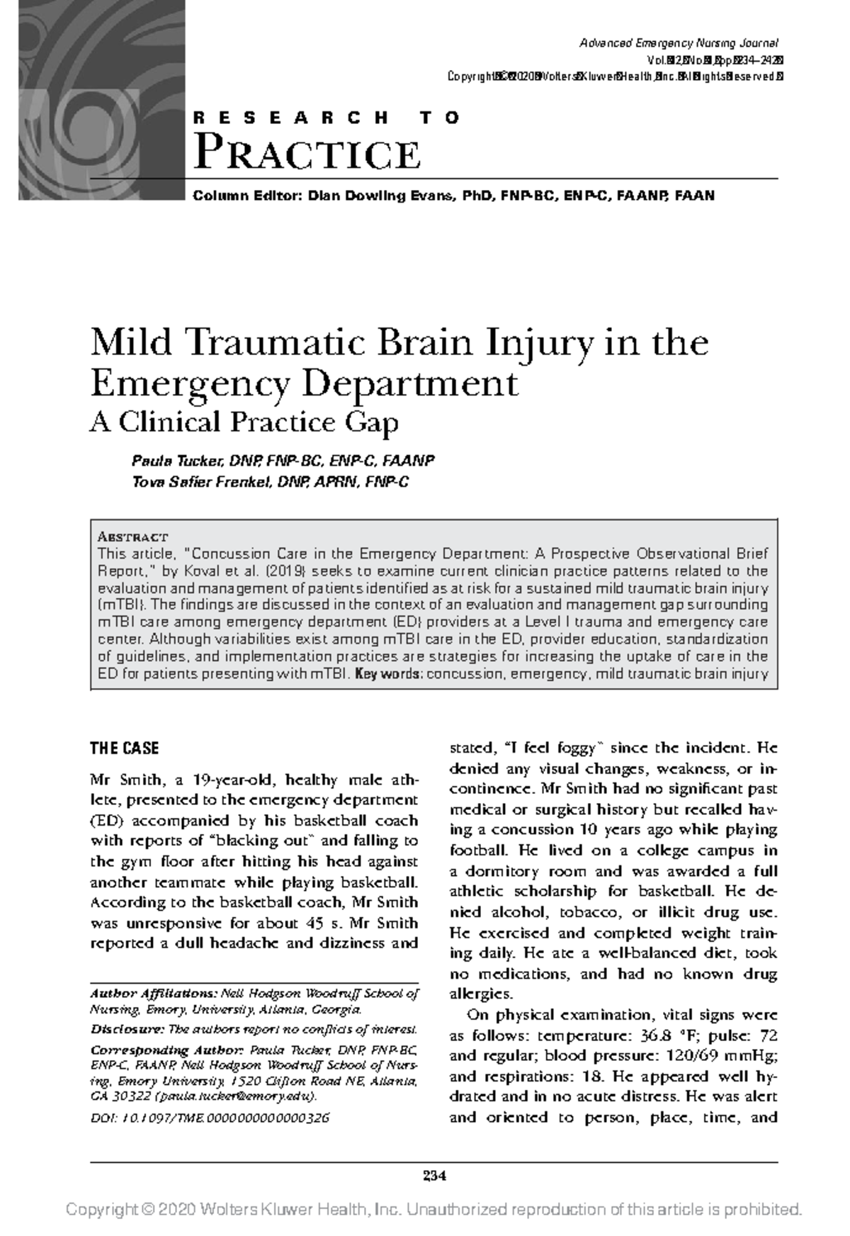 Mild Traumatic Brain Injury Management in the ED: A Clinical Review ...
