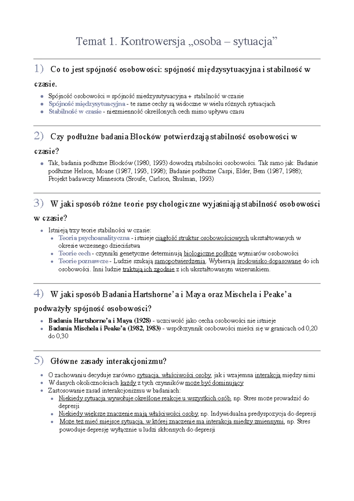 Test Niedokończonych Zdań dla Dorosłych - Wersja Rottera - Studocu