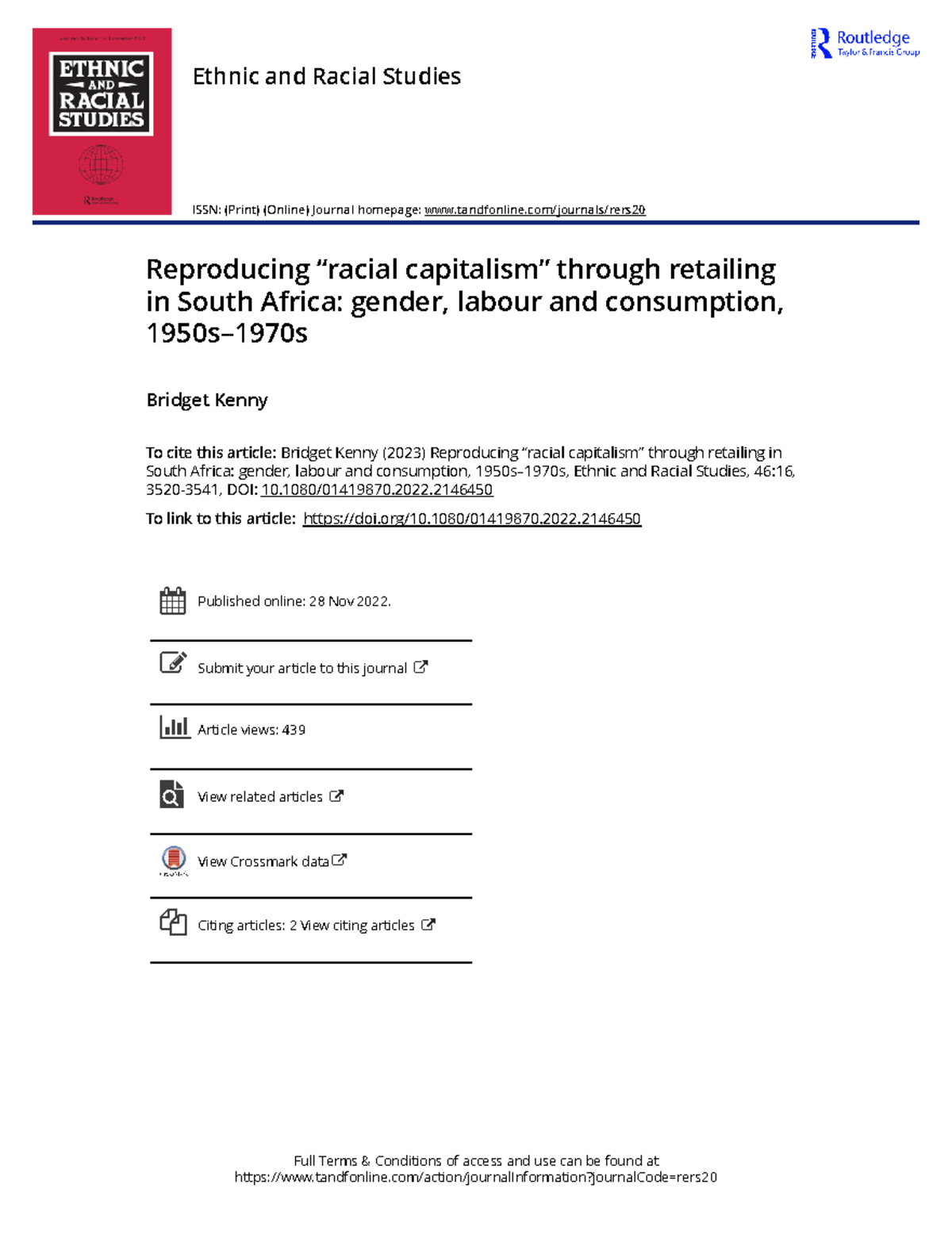 Bridget Kenny - Reproducing “racial capitalism” through retailing in ...