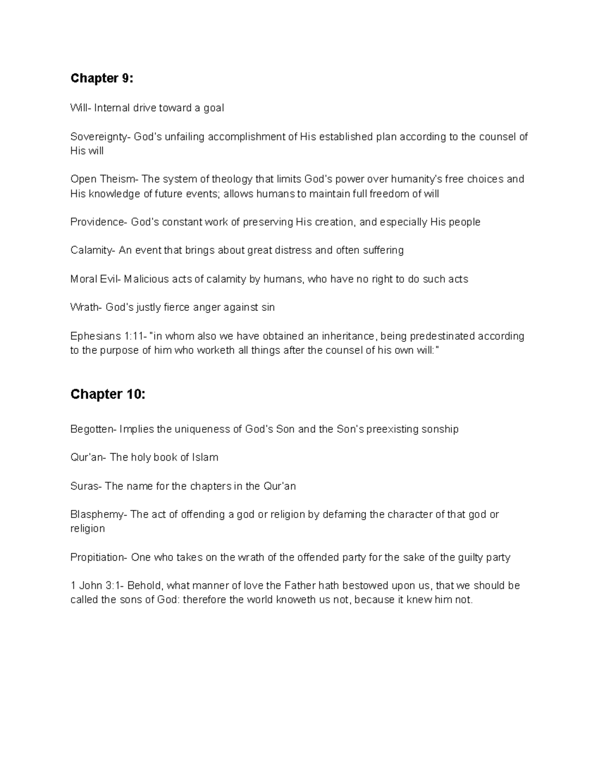 Chapter 9 & 10: Key Concepts in Theology - Bible Doctrine Test - Studocu