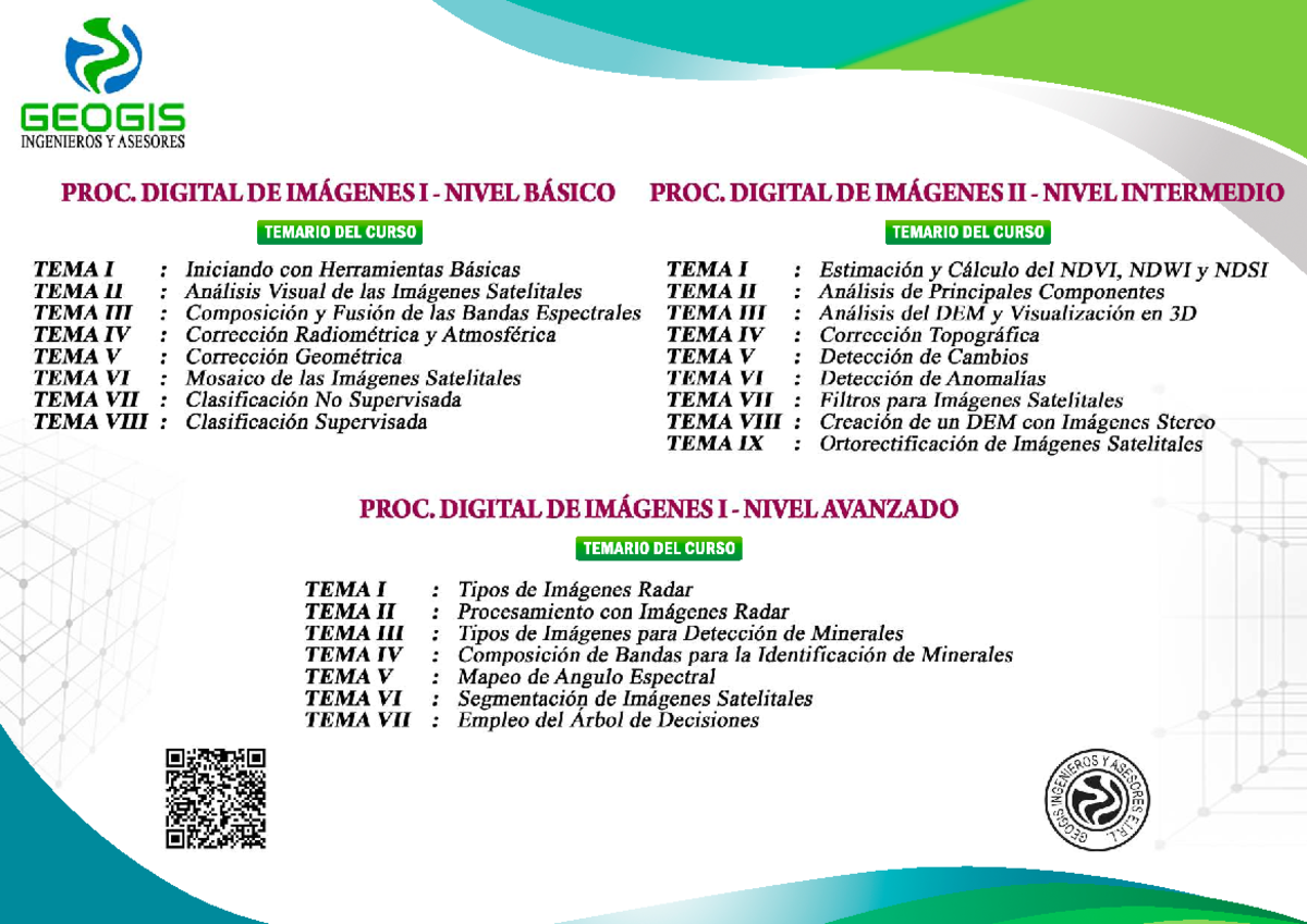 GEOGIS 2023: Temarios de Procesamiento Digital de Imágenes - Studocu