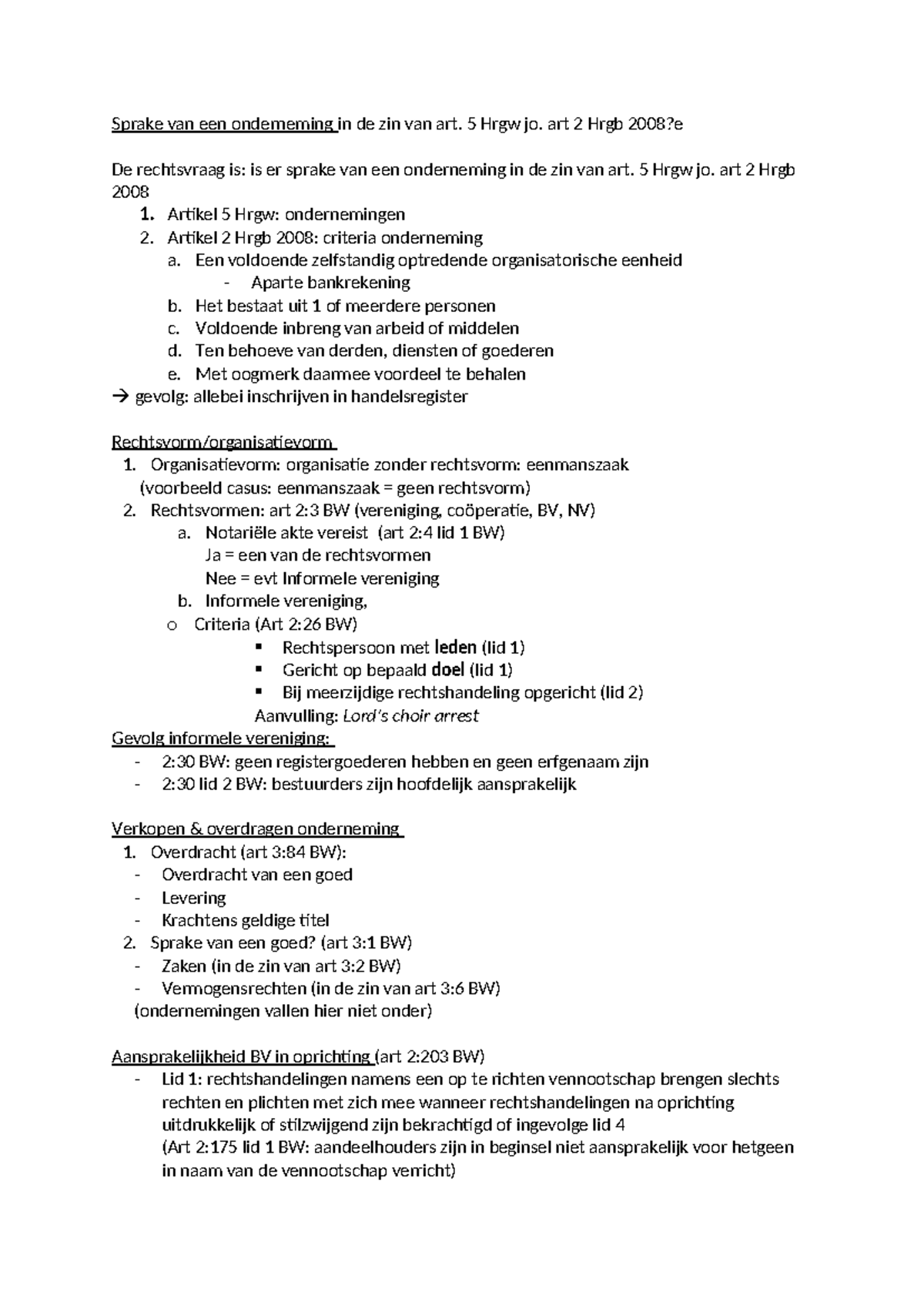Stappenschema's voor Onderneming en Recht: Juridische Analyse en ...