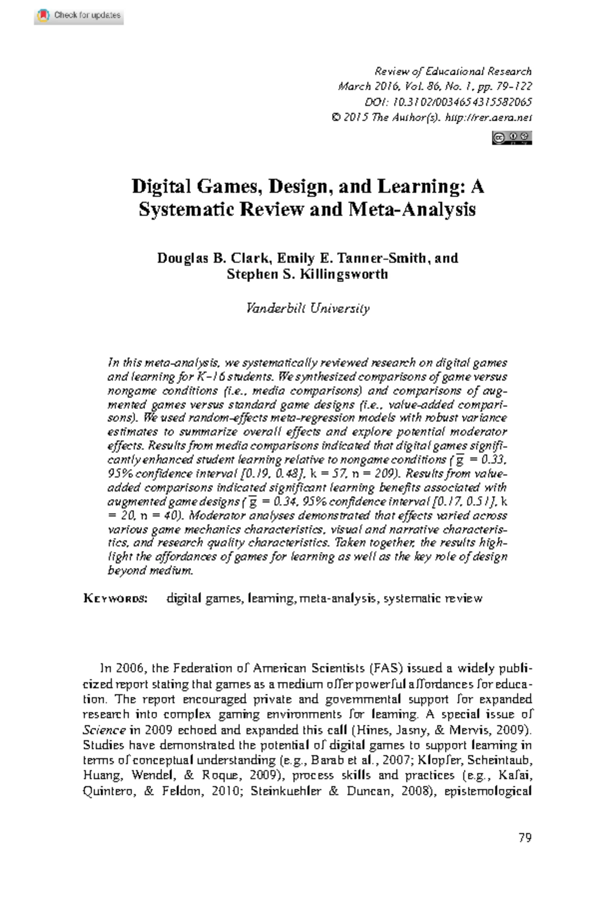Digital Game-Based Learning: Effects on Cognitive & Motivational ...
