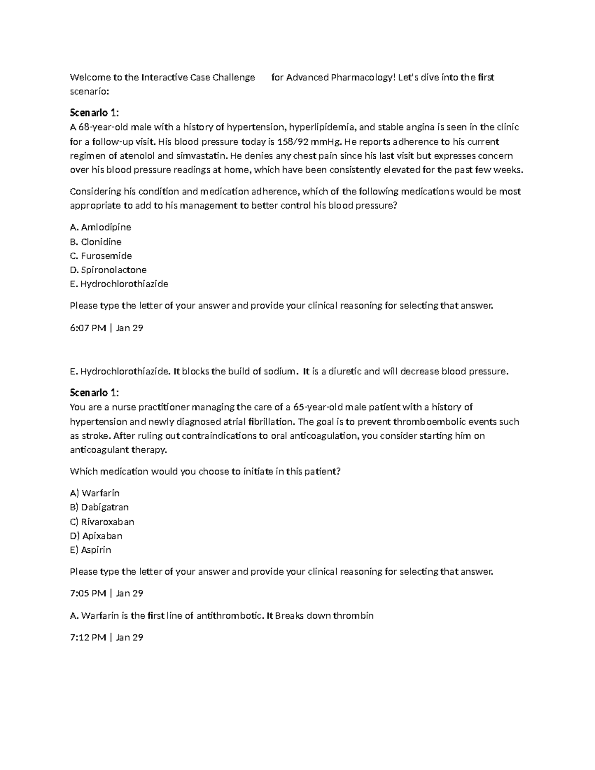 Pharm Case Study Challenge: Scenario 1 Questions & Answers - Studocu