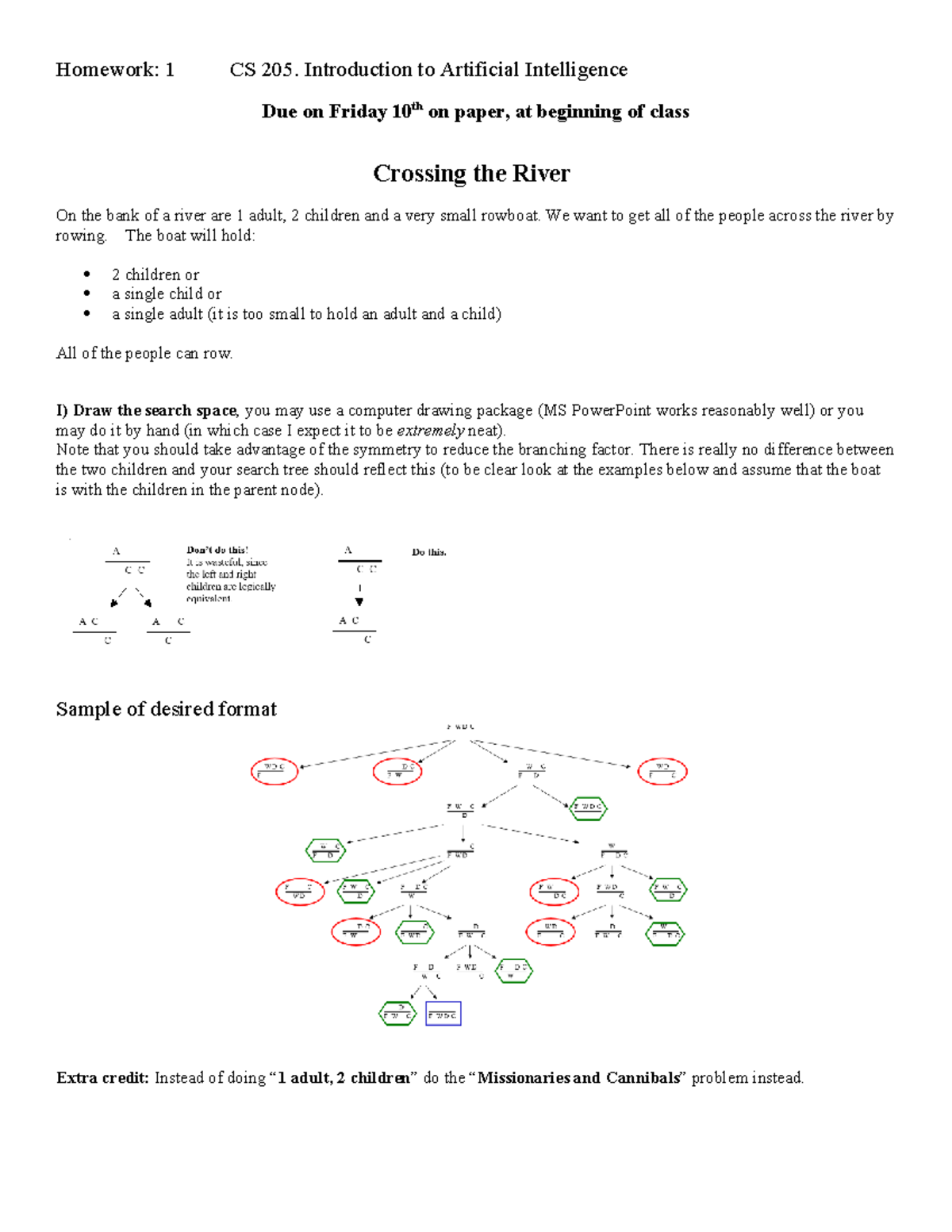 Homework 1: CS 205 - Intro to AI River Crossing Problem Analysis - Studocu