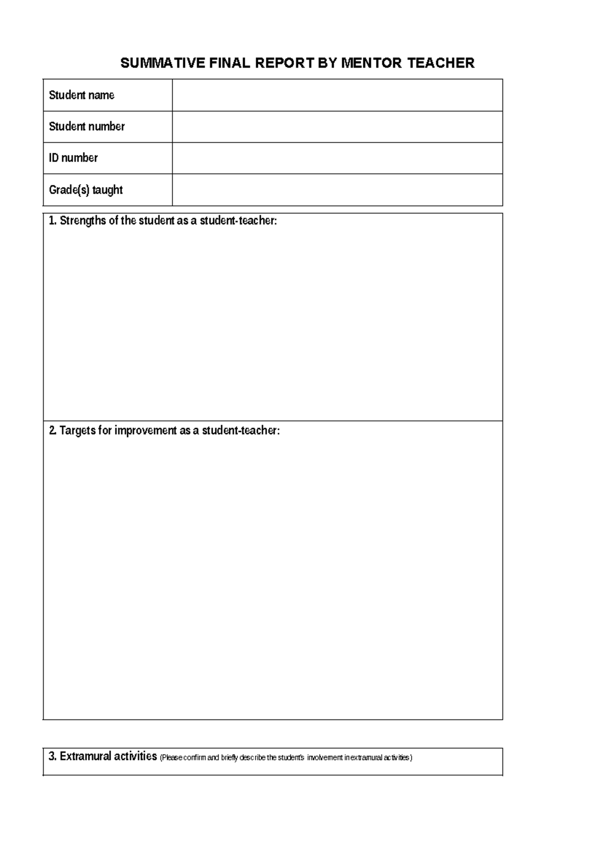 R-WIL 101 Mentor Teacher Summative Final Report - Studocu