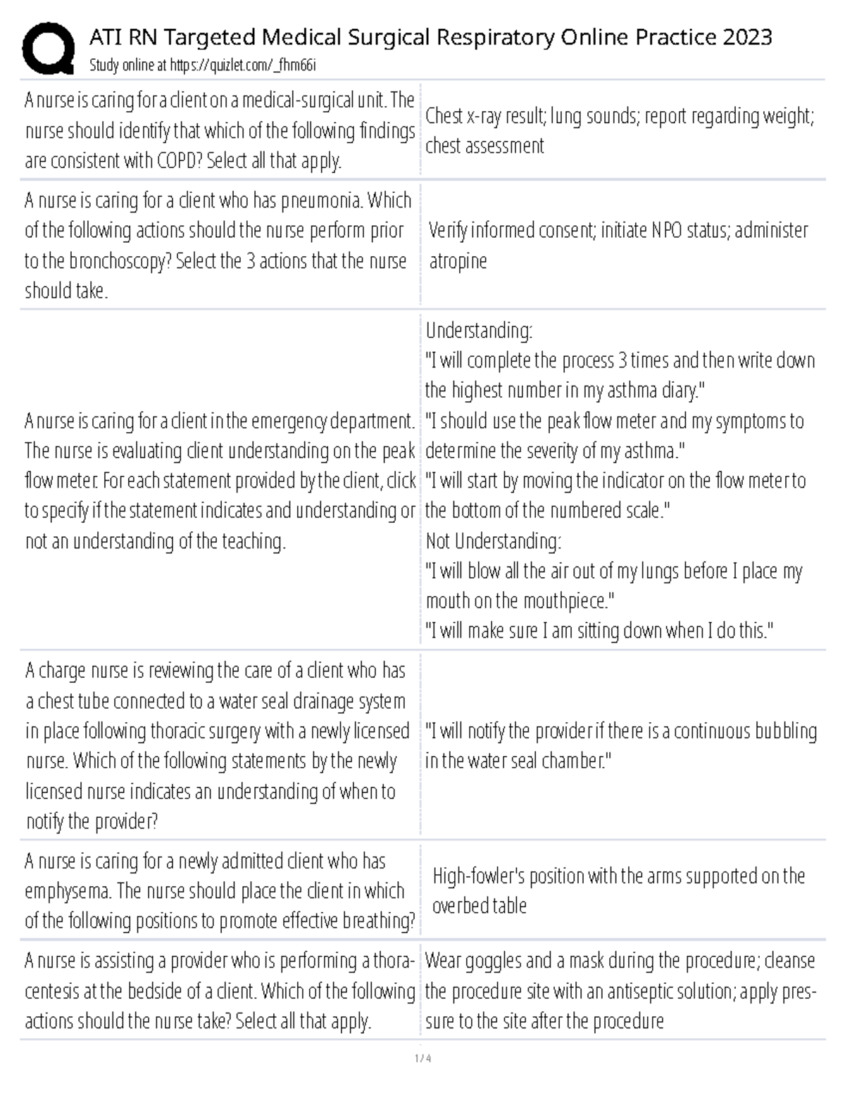 ATI RN Targeted Medical Surgical Respiratory Practice 2023 Study Guide ...