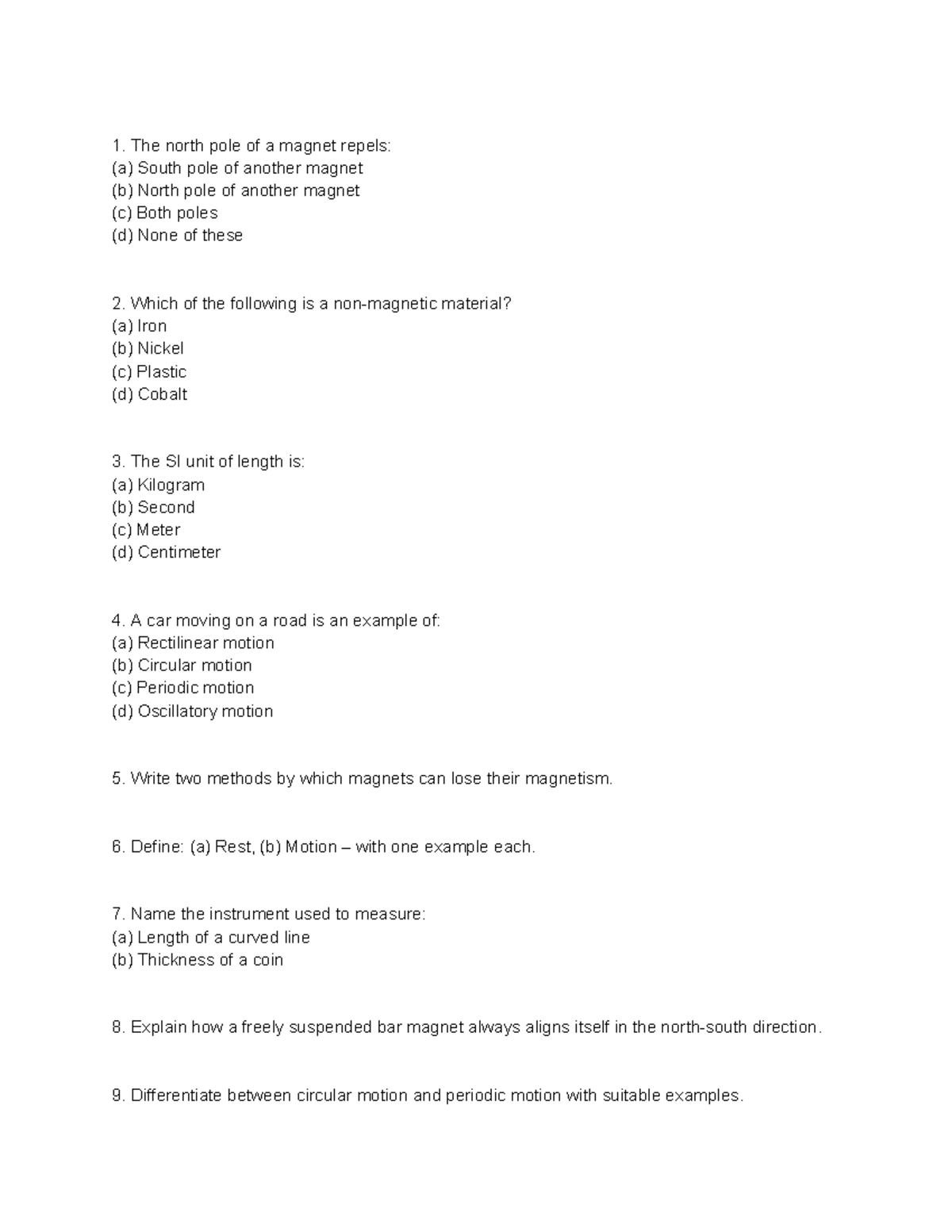 Maths Ch 3 Quiz Questions and Concepts - Studocu