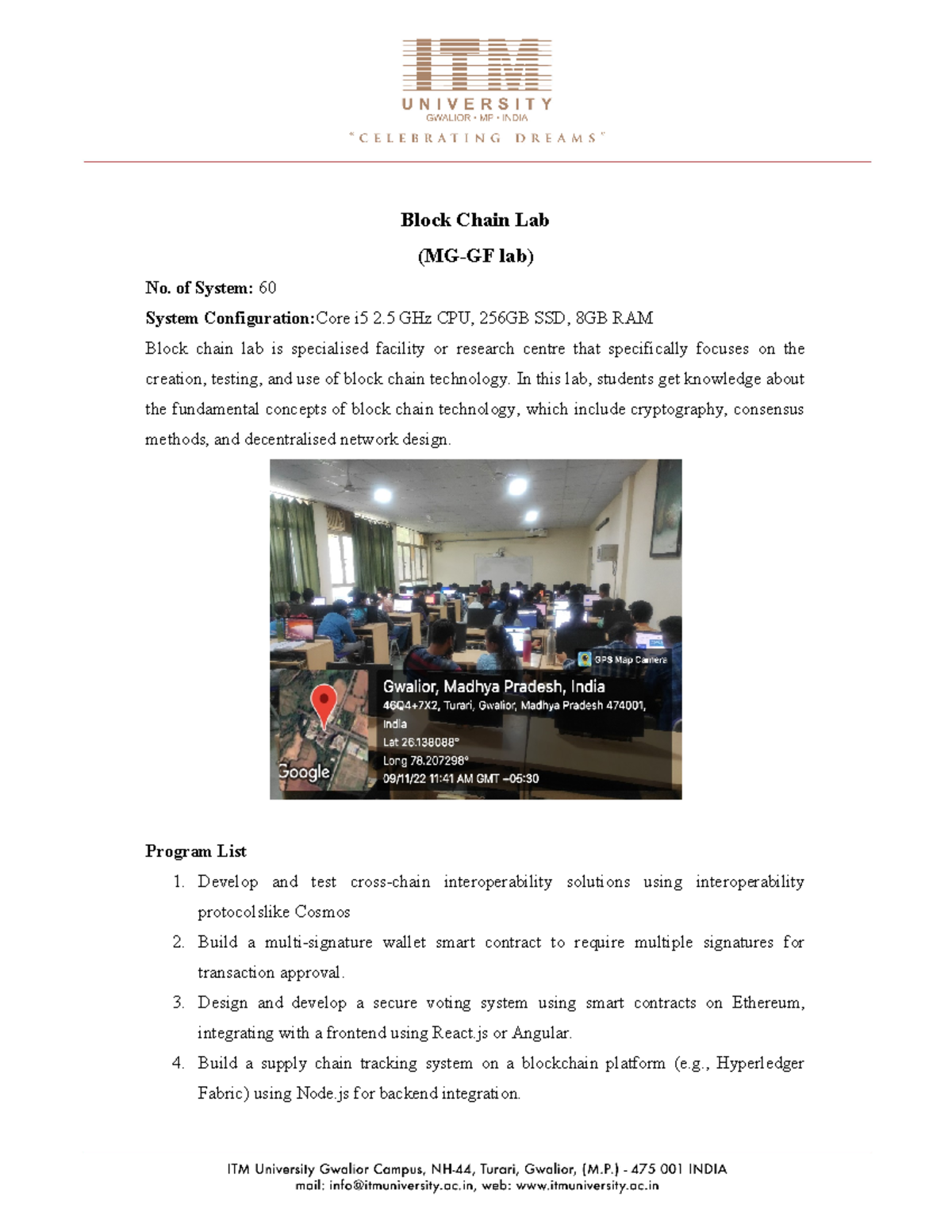 Lab-soet-cse - Lab manual soet - Block Chain Lab (MG-GF lab) No. of ...