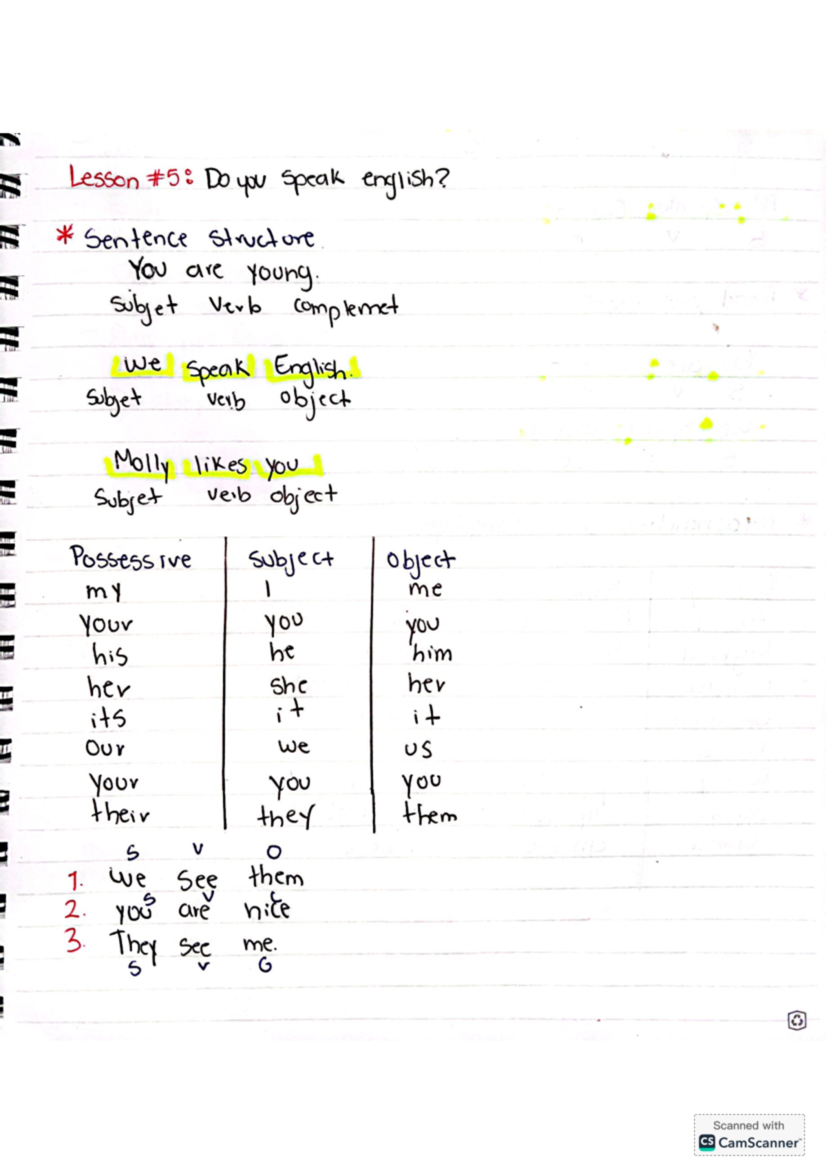 Ingles U2T1a18 - APUNTES - Lesson Do you speak english? Sentence ...