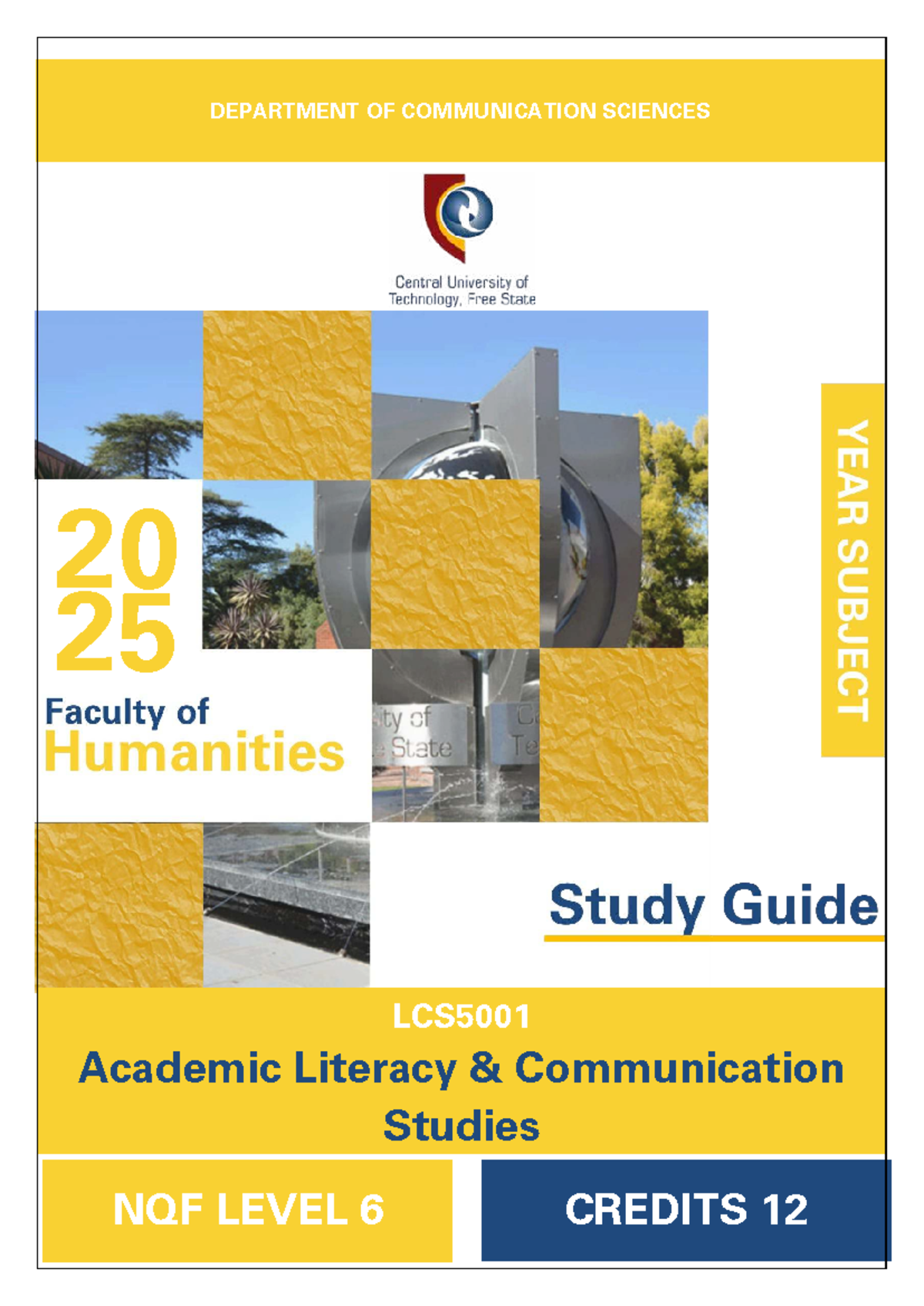 LCS5001 Academic Literacy Study Guide 2026 - Faculty of Humanities ...