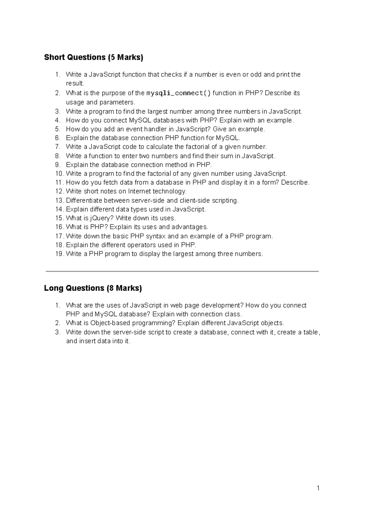 Web Technology Notes - Grade 12 - computer science note - Short ...