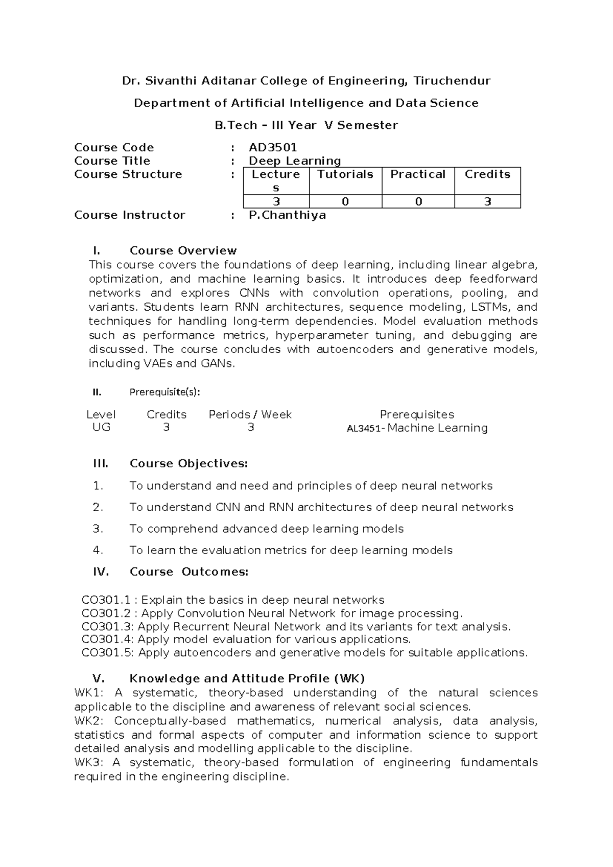 AD3501 Deep Learning Lecture Notes and Lesson Plan - Studocu