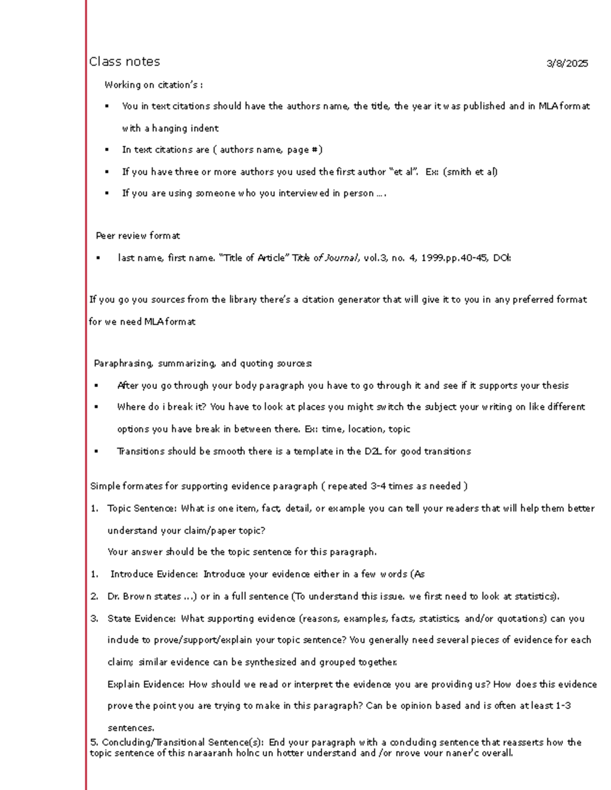 Citation Guidelines (MLA) & Evidence Structuring for Academic Writing ...