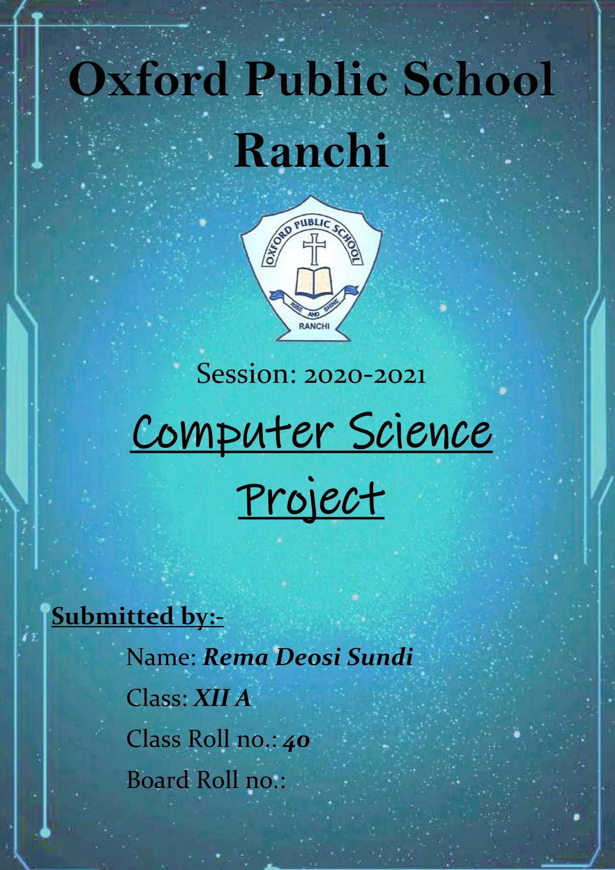 Computer Science Project: School Management System (Class XII A) - Studocu