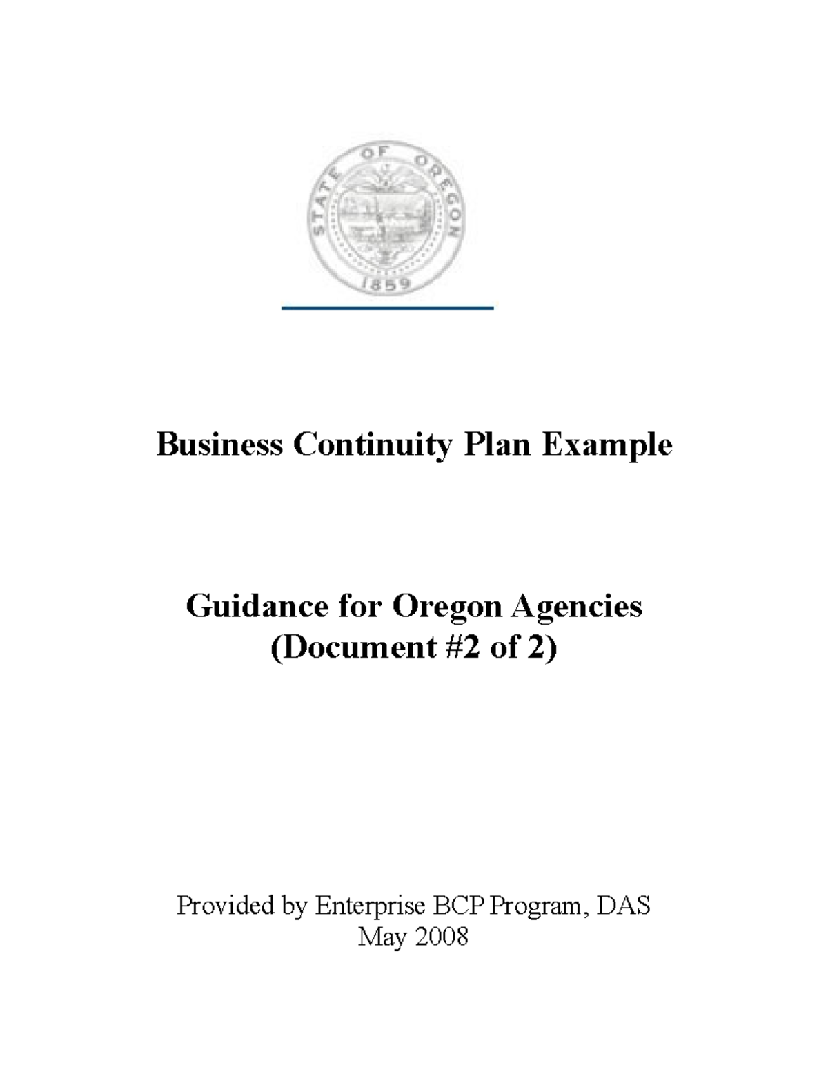 Model BCP - References for GBA - Business Continuity Plan Example ...