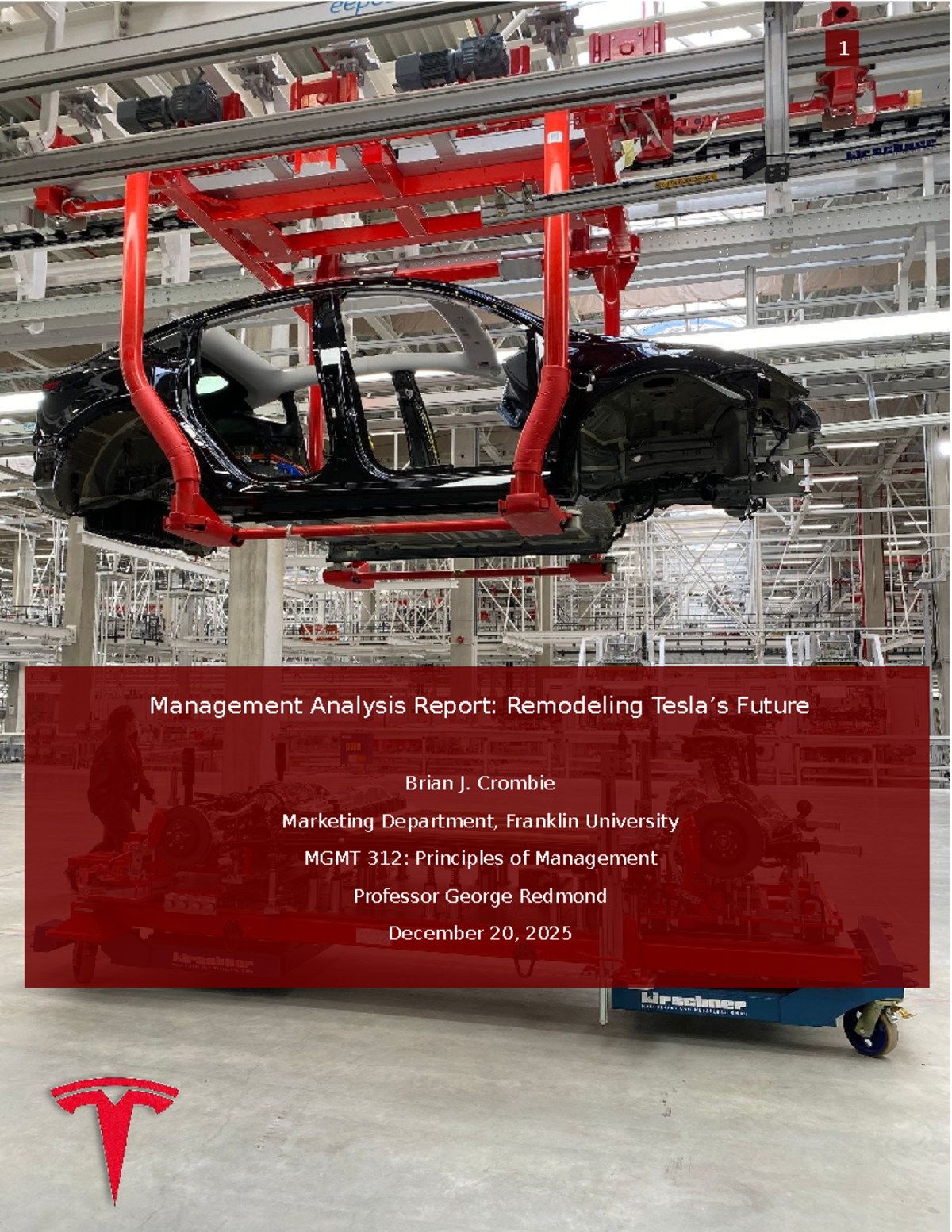 MGMT 312: Final Report on Tesla's Management Strategies and CSR - Studocu
