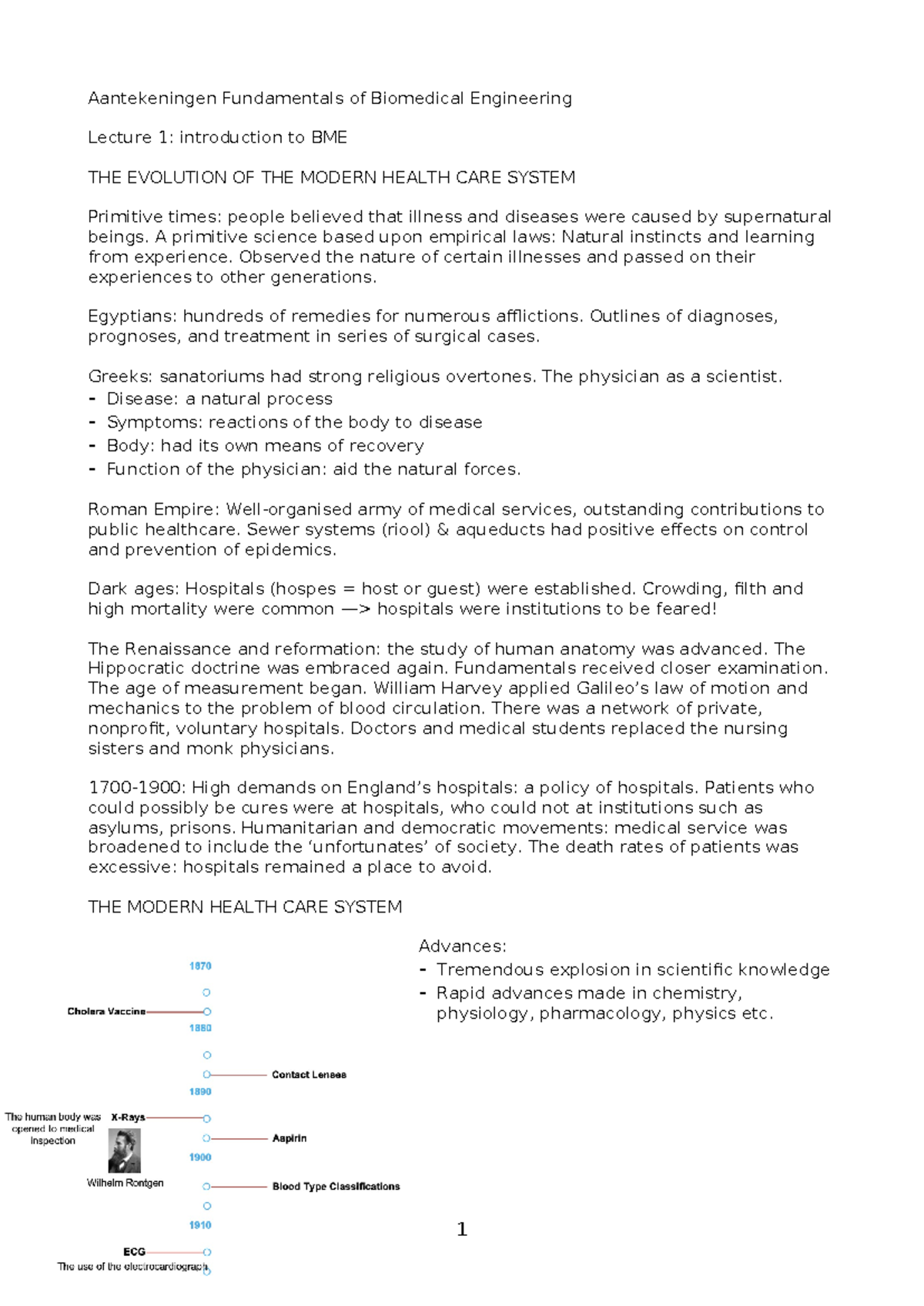 Aantekeningen BME 101: Fundamentals of Biomedical Engineering Lectures ...