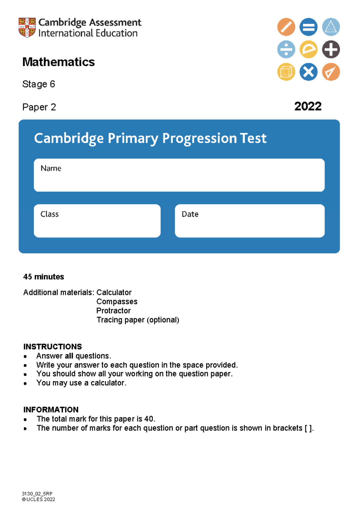 CAMBRIDGE PROGRESSION TEST 2022 visual data 5