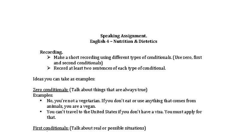 Speaking Assignment Englisn 4 - Speaking Assignment. English 4 ...